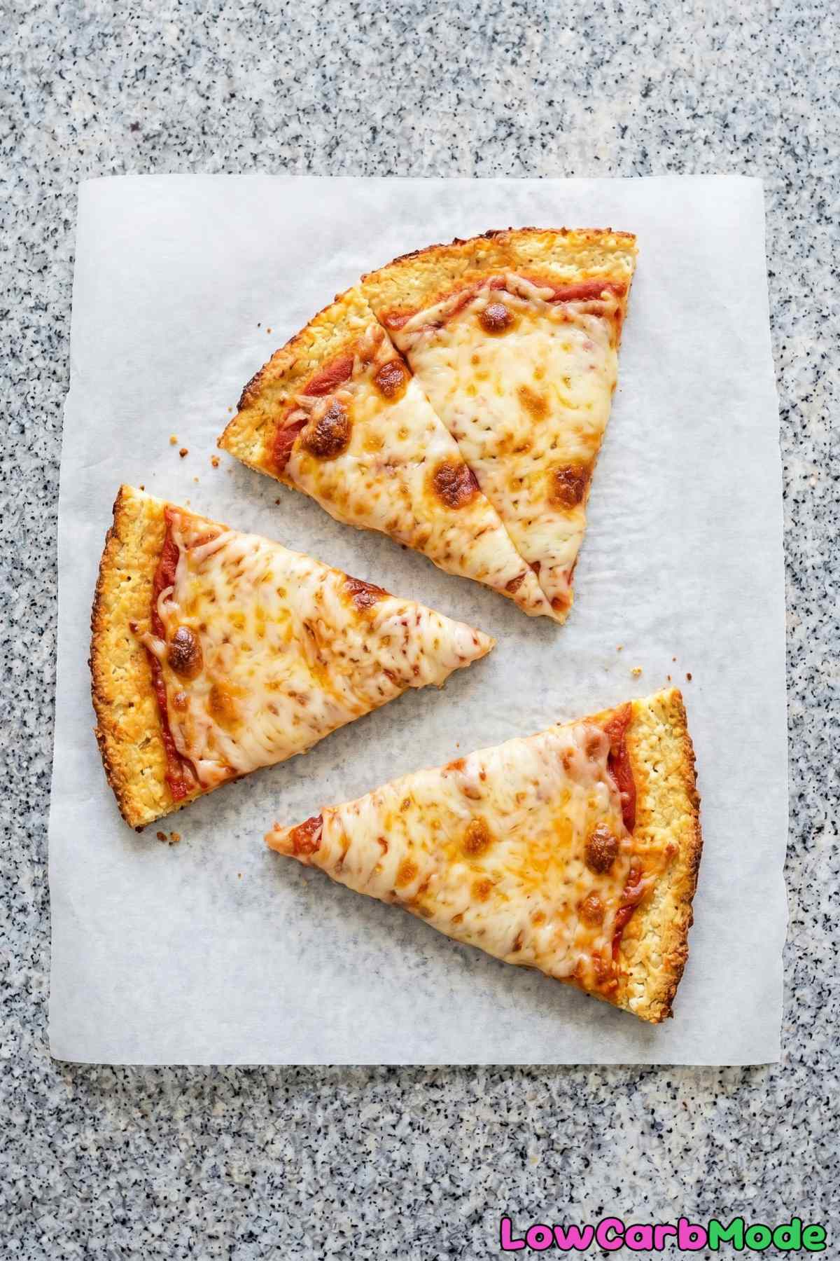 Homemade keto cottage cheese pizza crust
