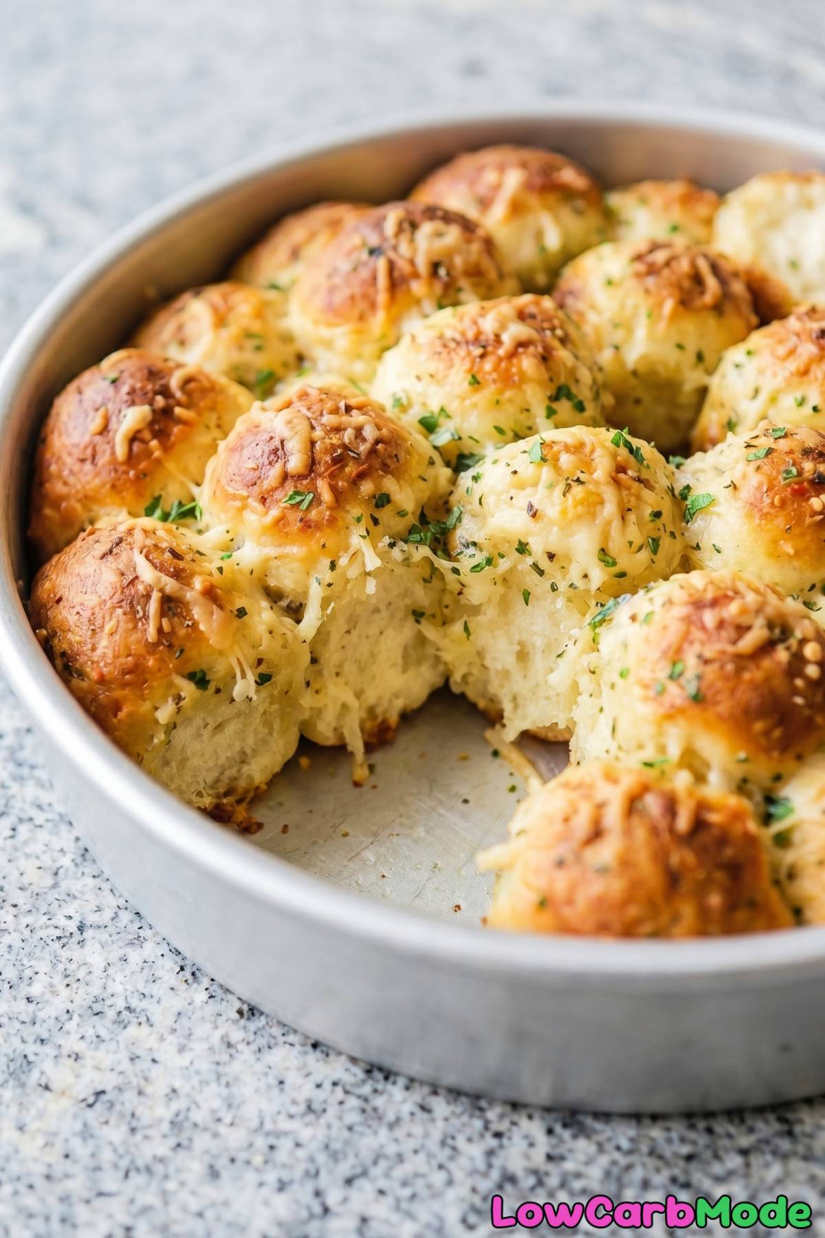 Homemade keto cottage cheese pull-apart bread