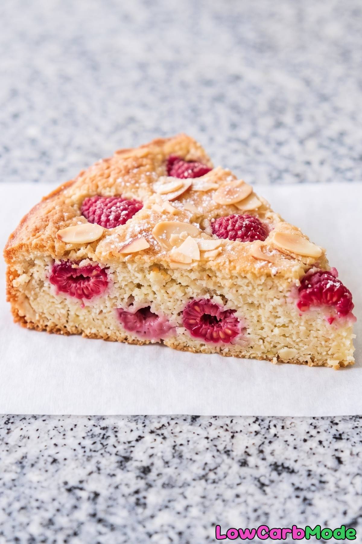 Keto raspberry cake with cottage cheese