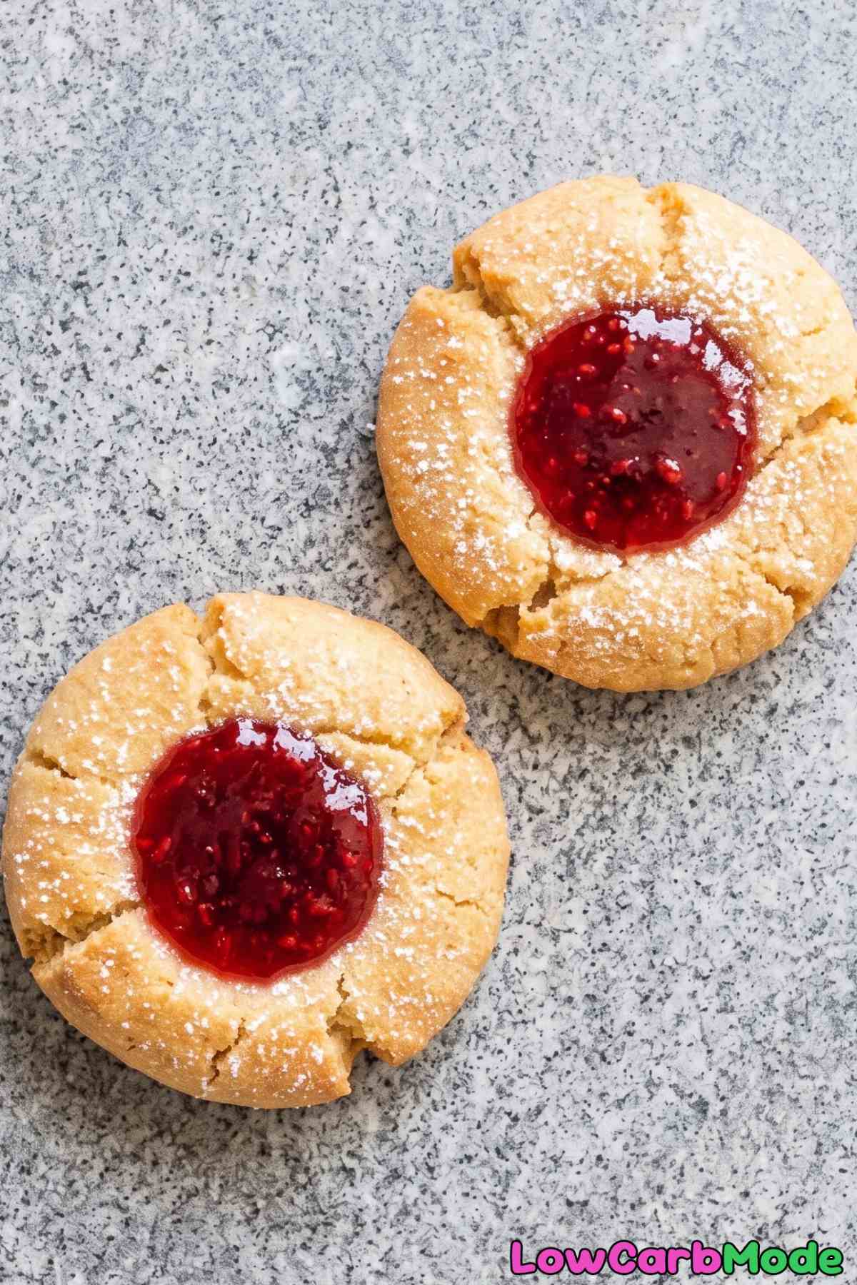 Keto raspberry thumbprint cookies