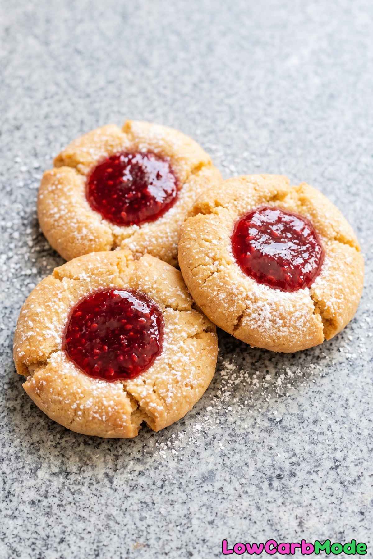 Keto thumbprints with raspberry jam