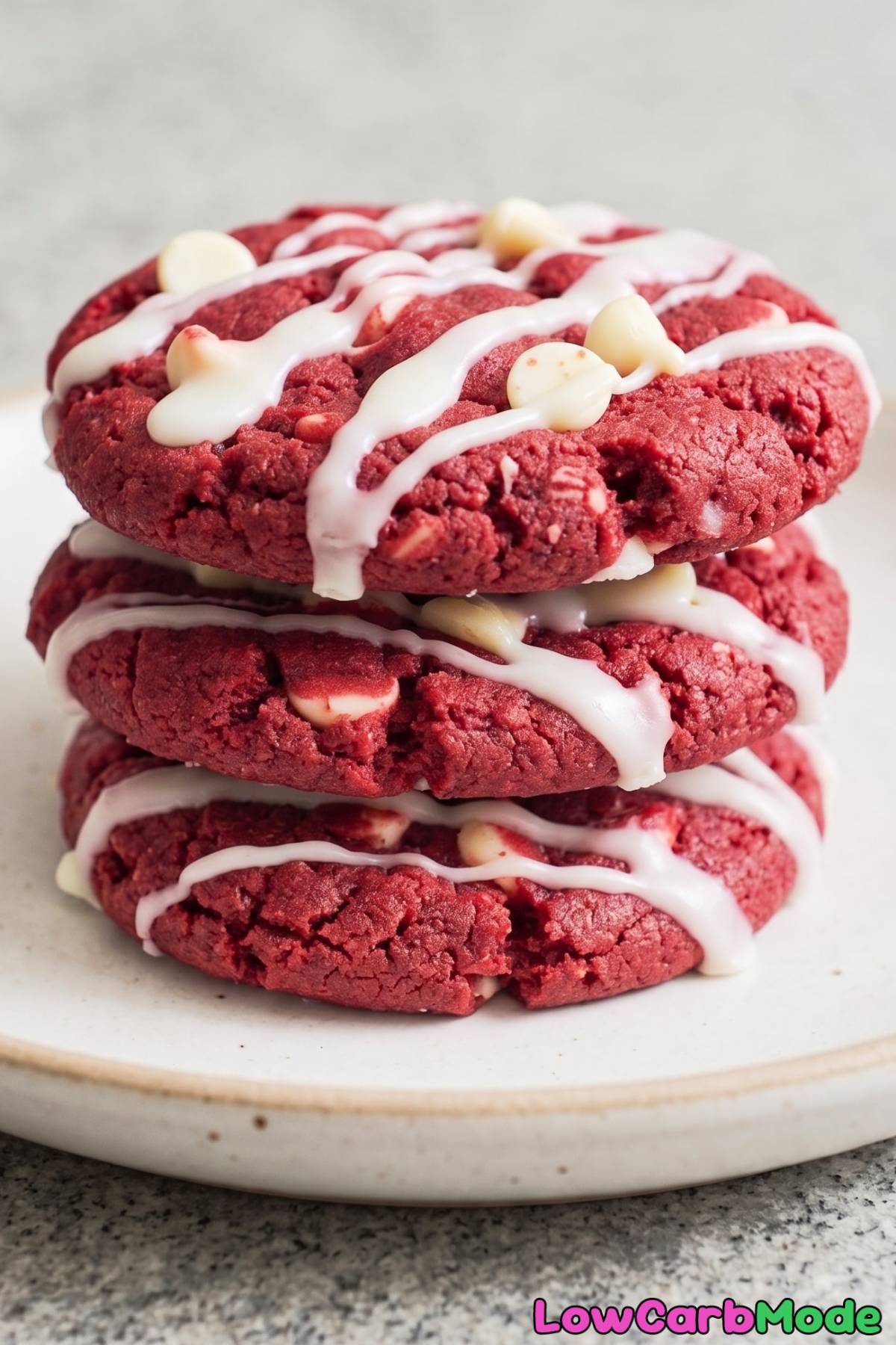 Homemade cottage cheese red velvet cookies