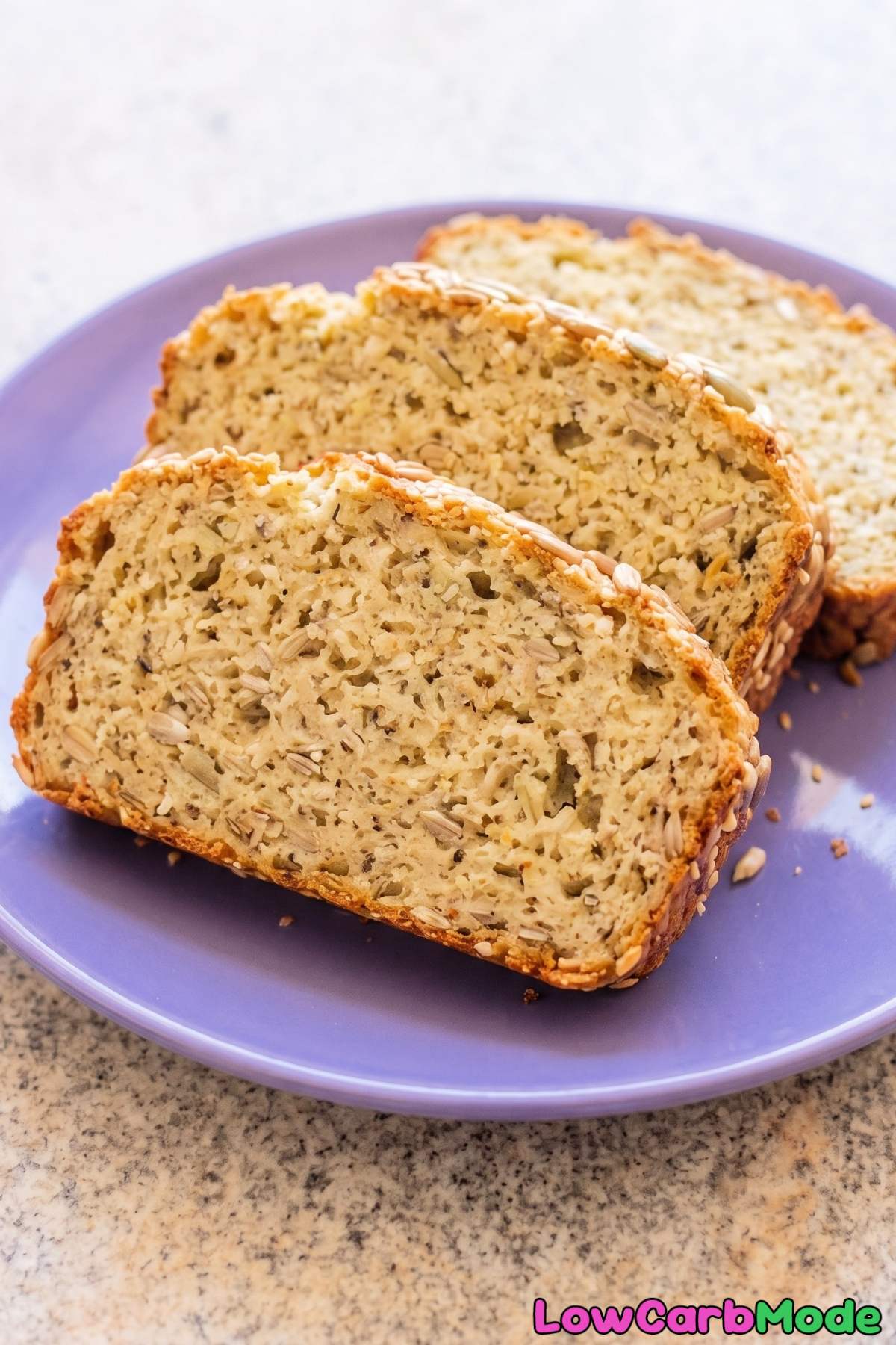Homemade seeded keto cottage cheese bread