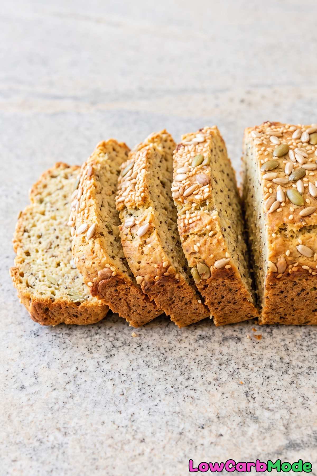 Baked keto cottage cheese seeded bread