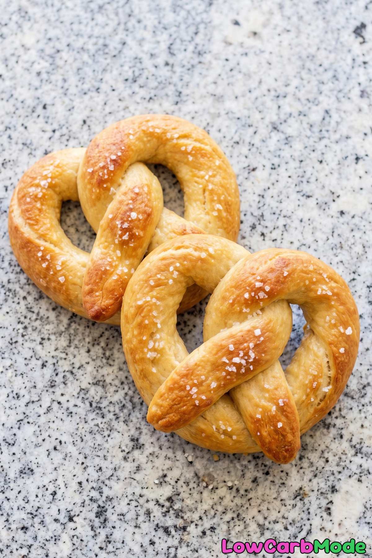 Warm homemade keto cottage cheese pretzels