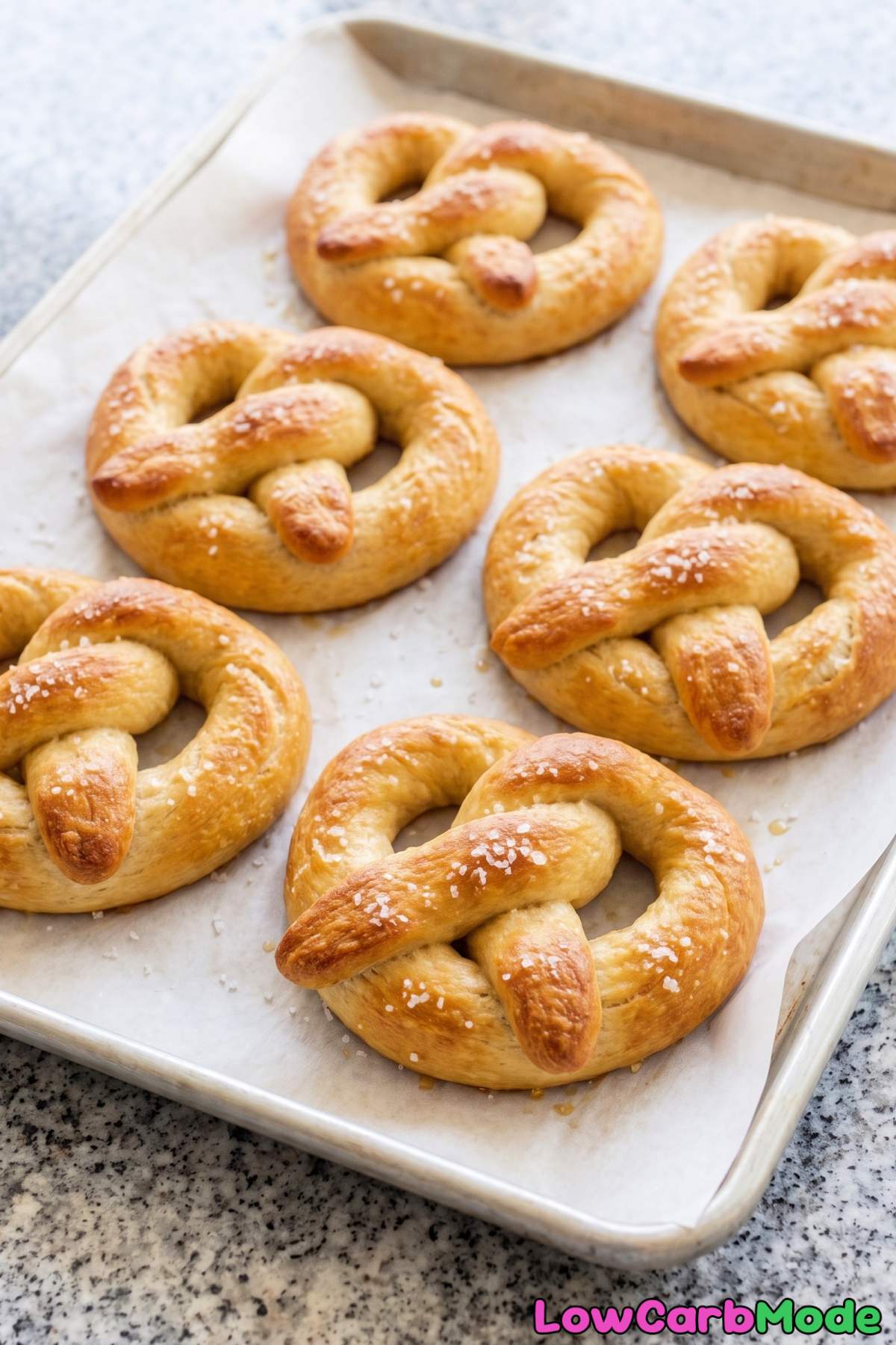 Chewy keto soft pretzels with cottage cheese