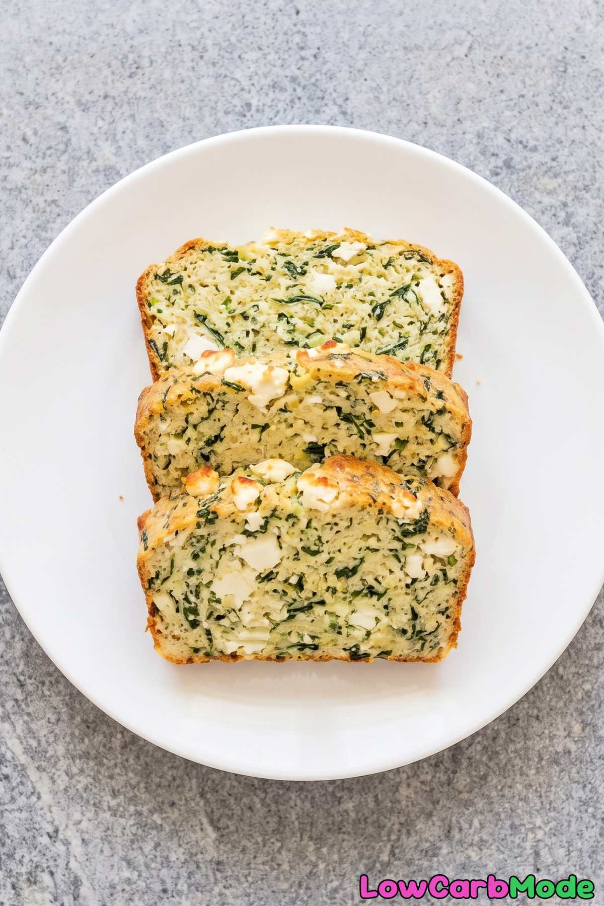 Homemade keto spinach feta cottage loaf