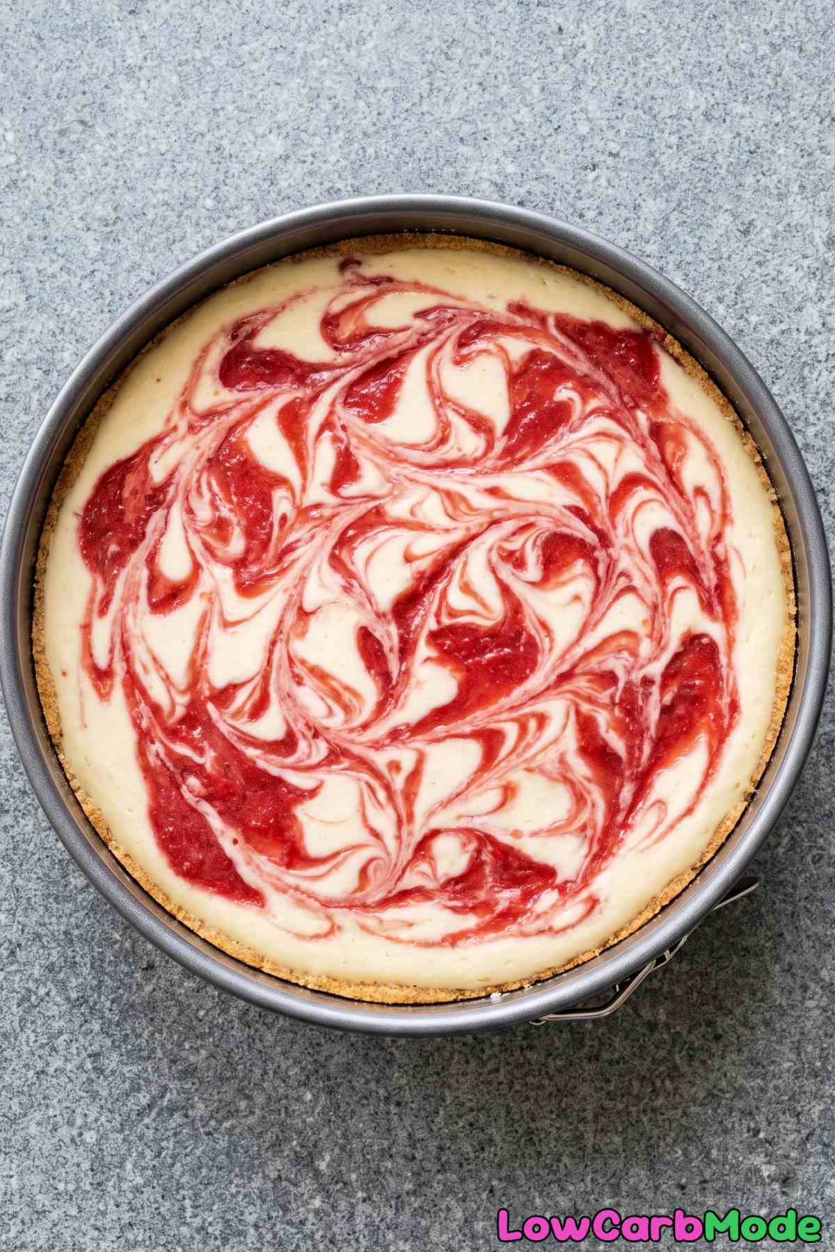 Creamy cottage cheese strawberry cheesecake