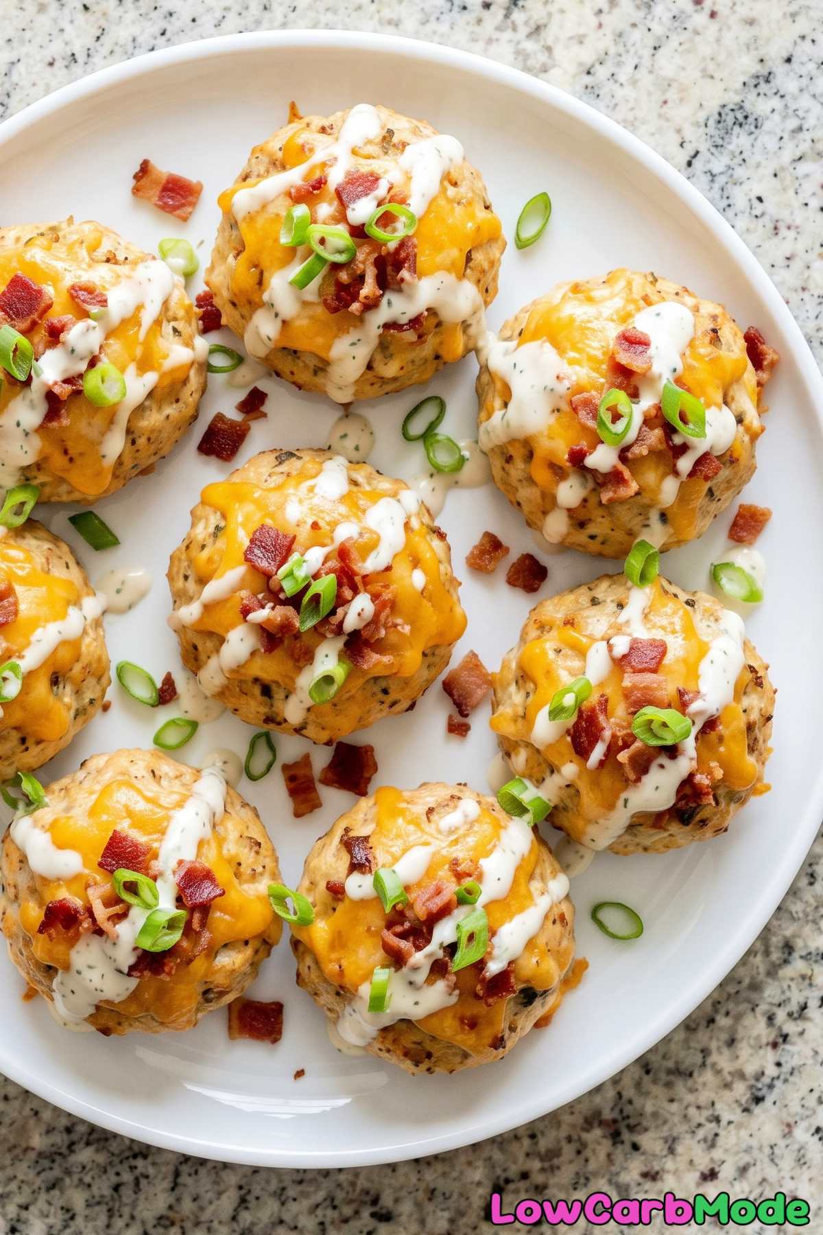 savory crack chicken meatballs close up