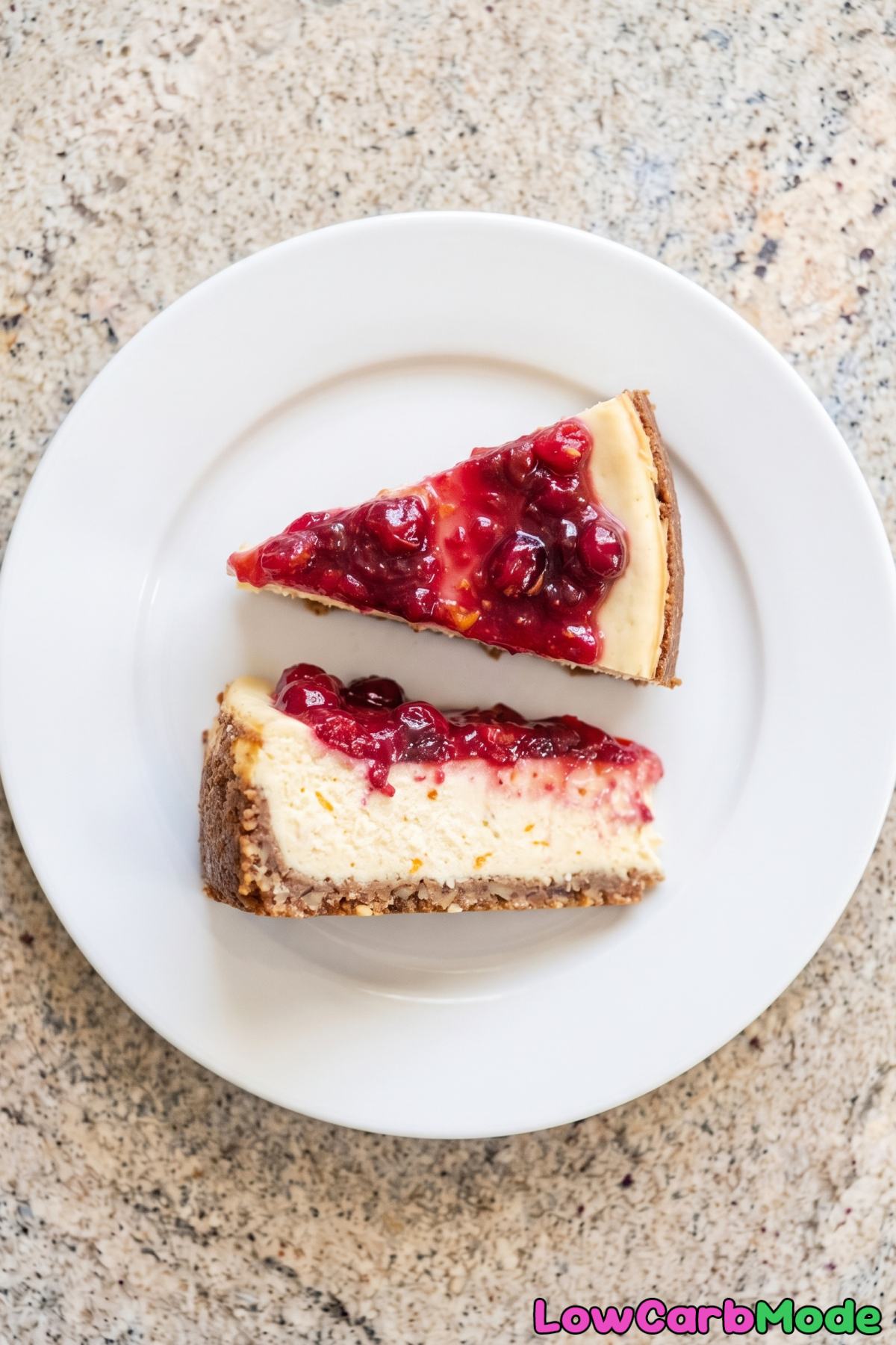 Low carb cranberry orange cheesecake
