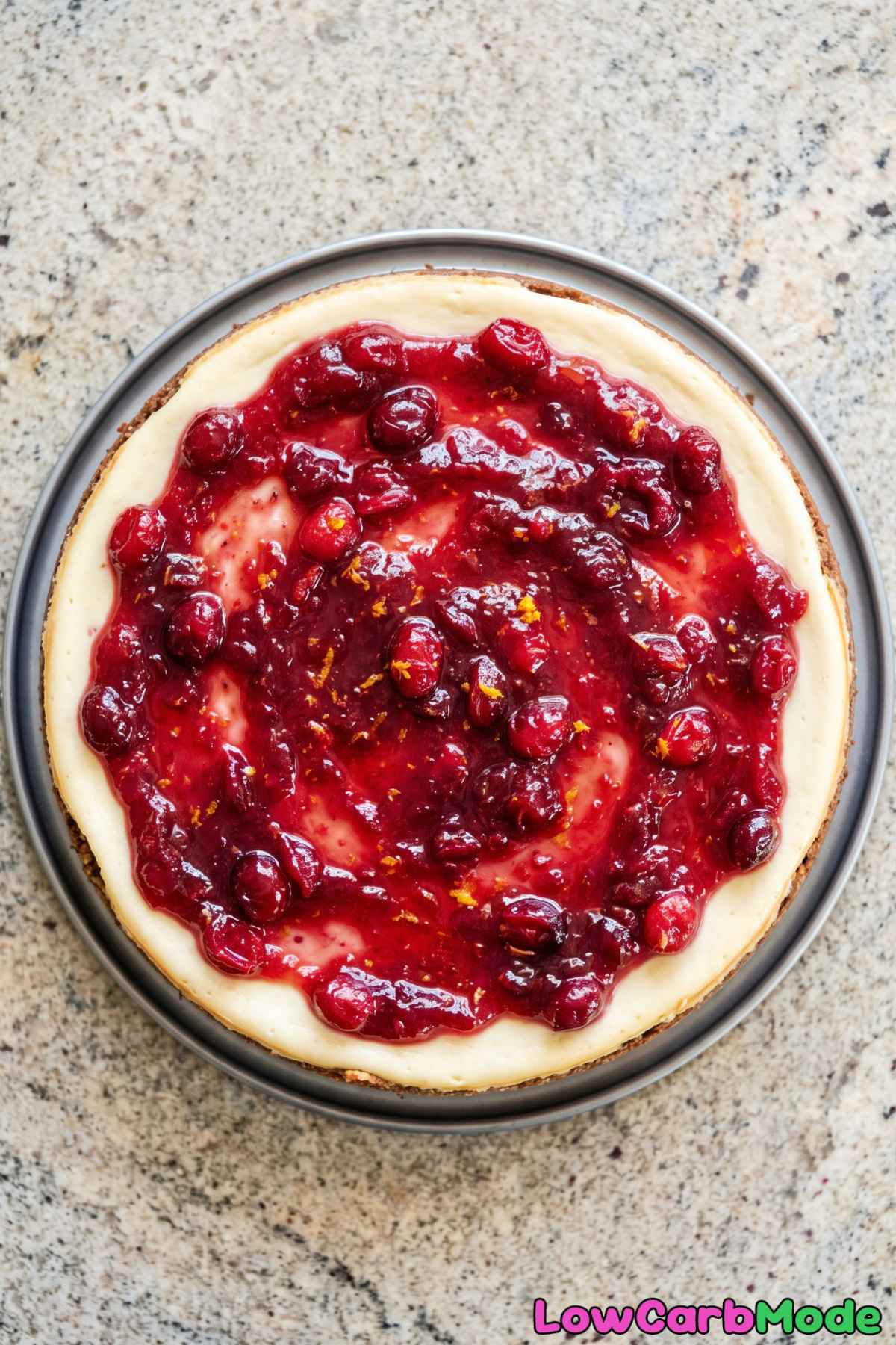 Zesty cranberry orange keto cheesecake