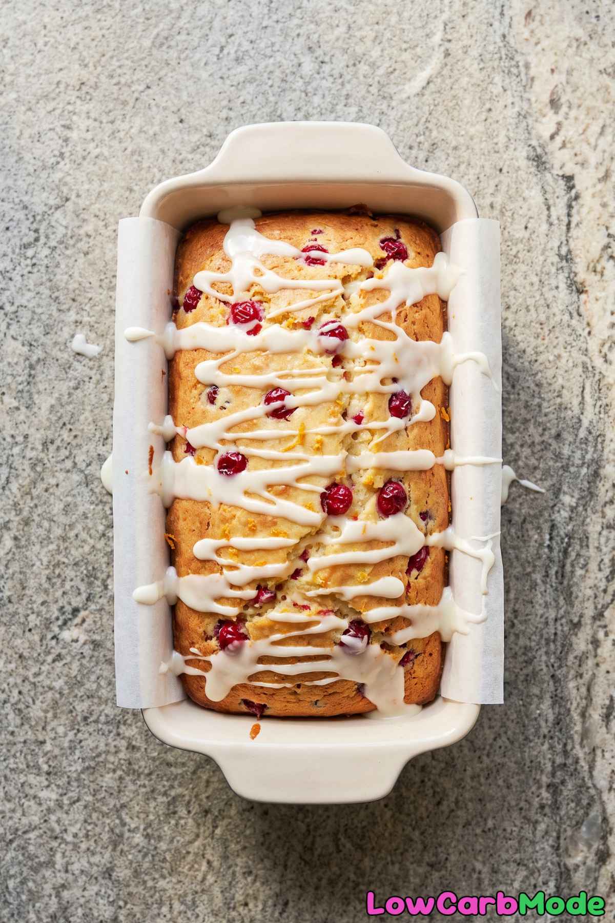 Low carb cranberry yogurt loaf