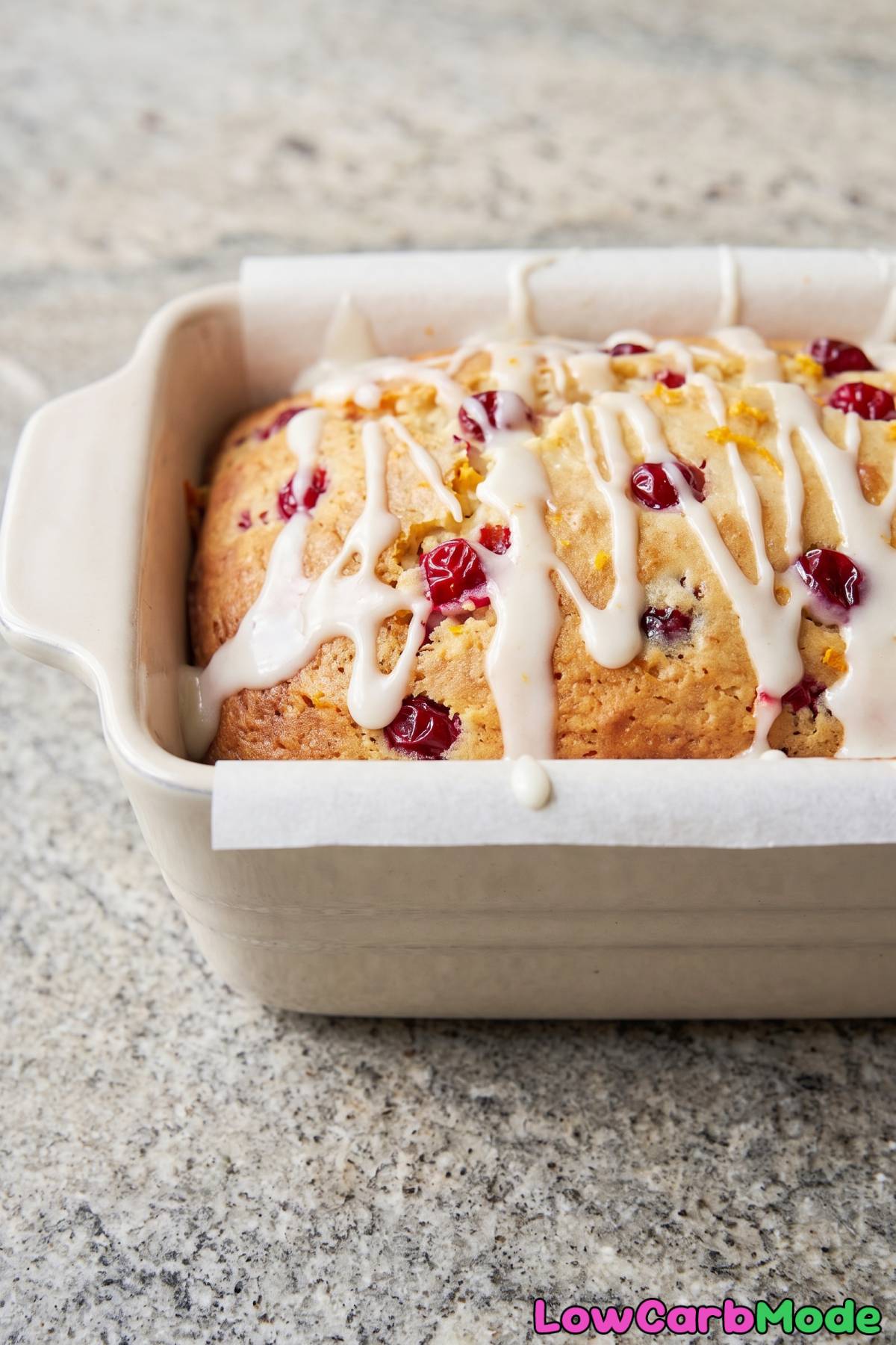 Tender cranberry yogurt loaf cake