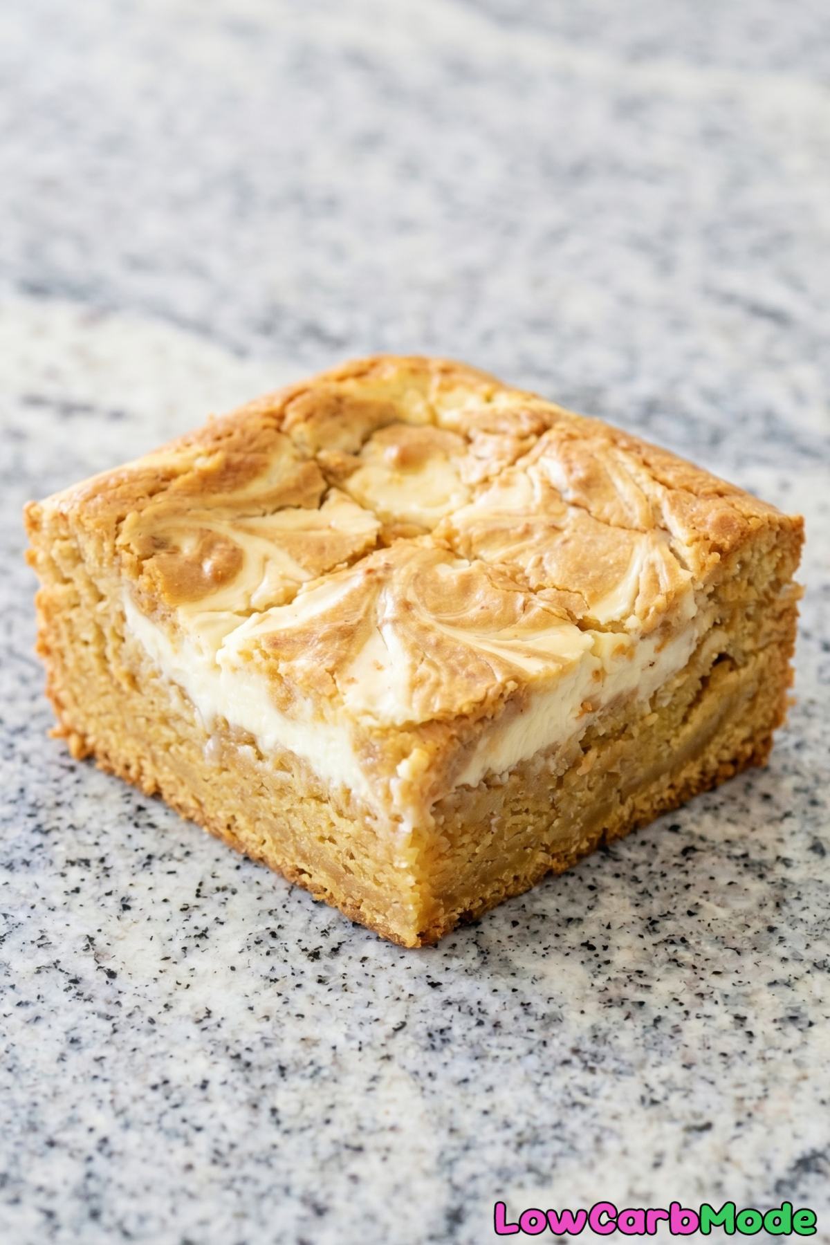 creamy keto blondies with cheese swirl