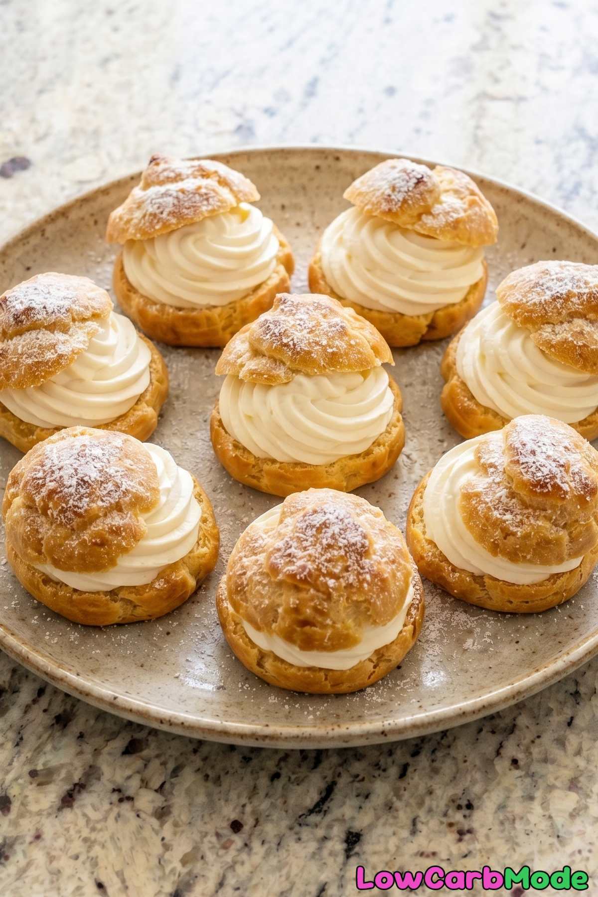 Buttery golden keto cream puffs