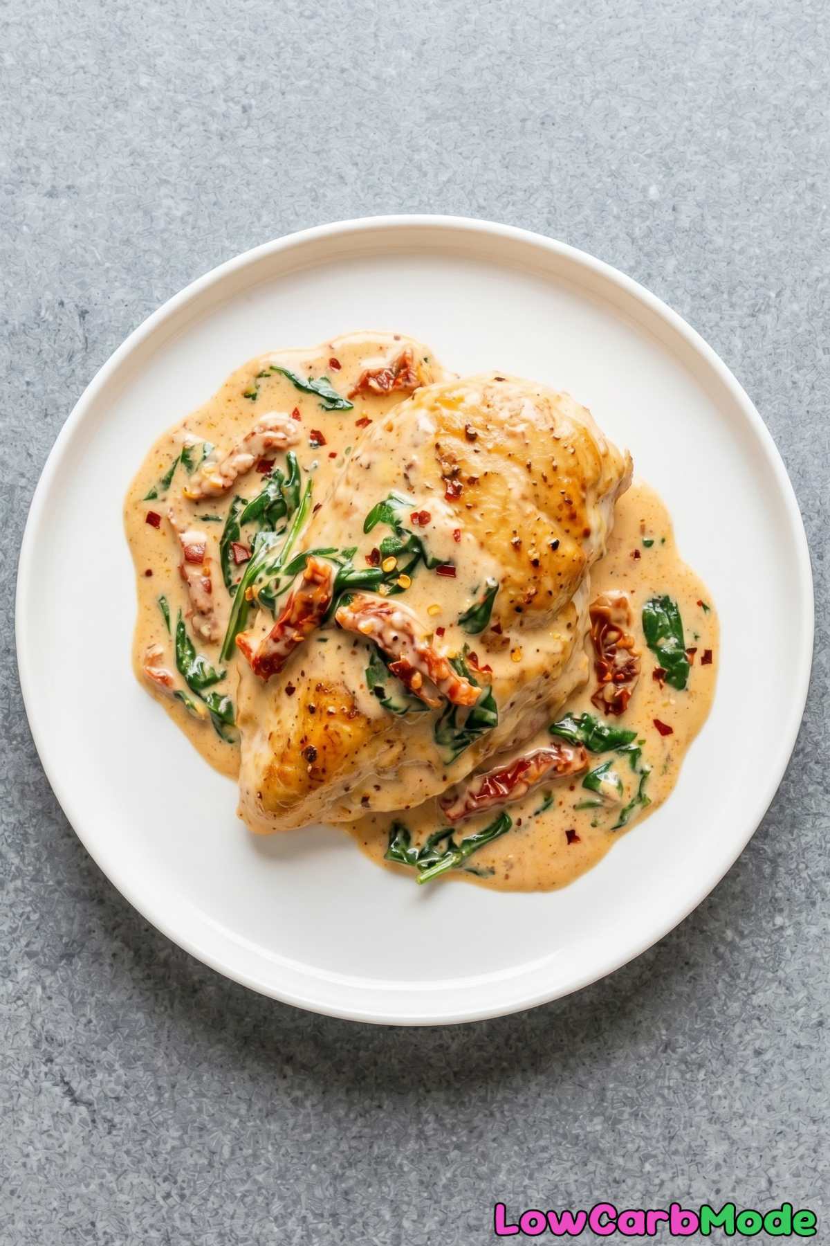 Hearty creamy garlic Tuscan chicken meal