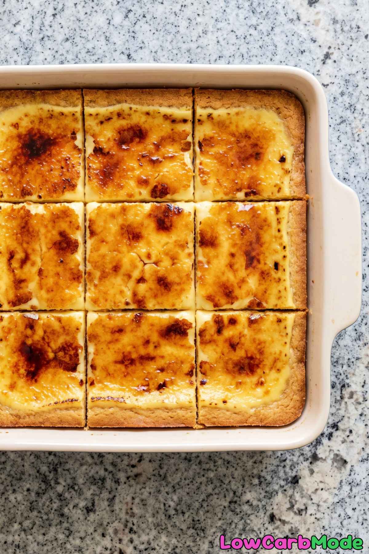 Low carb creme brulee blondies