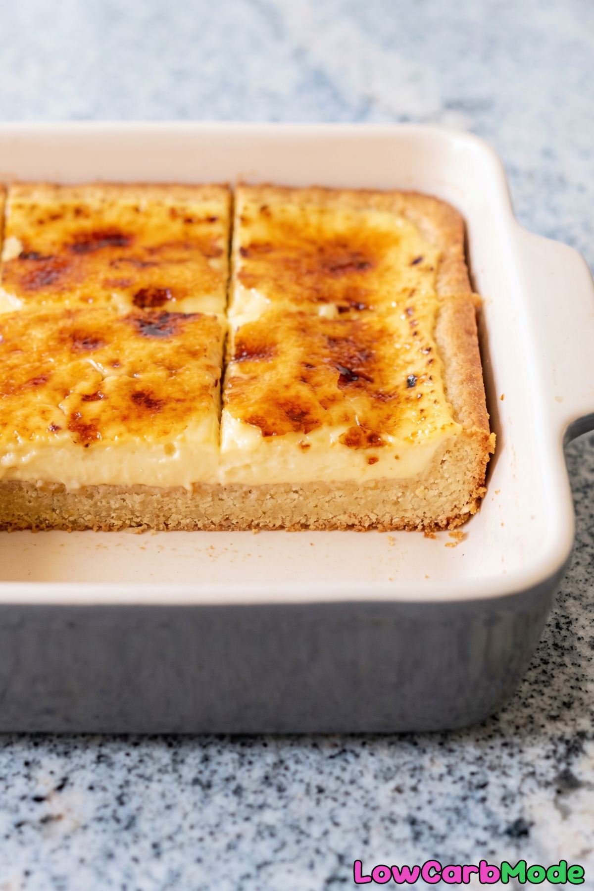 Golden keto creme brulee dessert bars