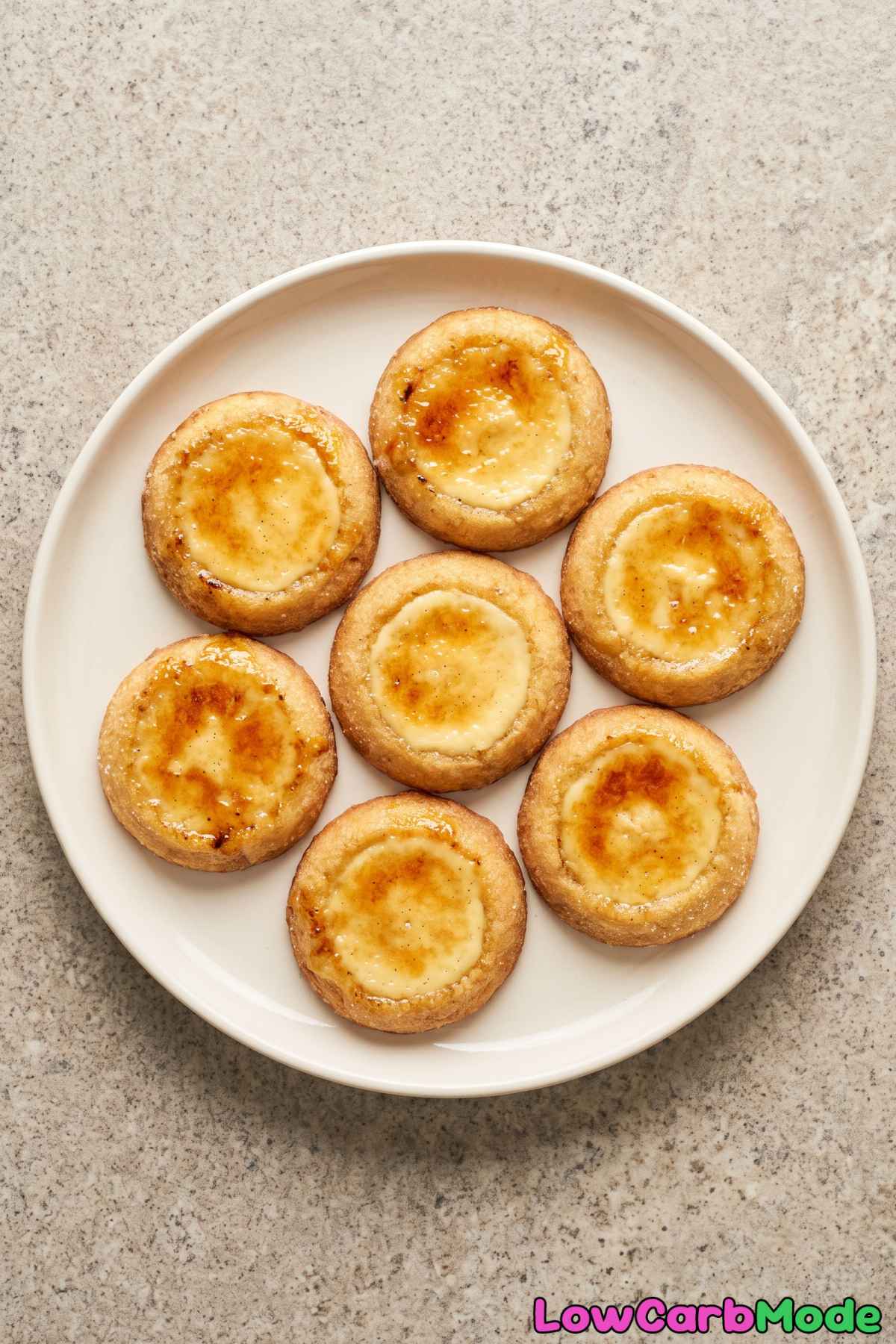 Keto creme brulee cookies stacked up