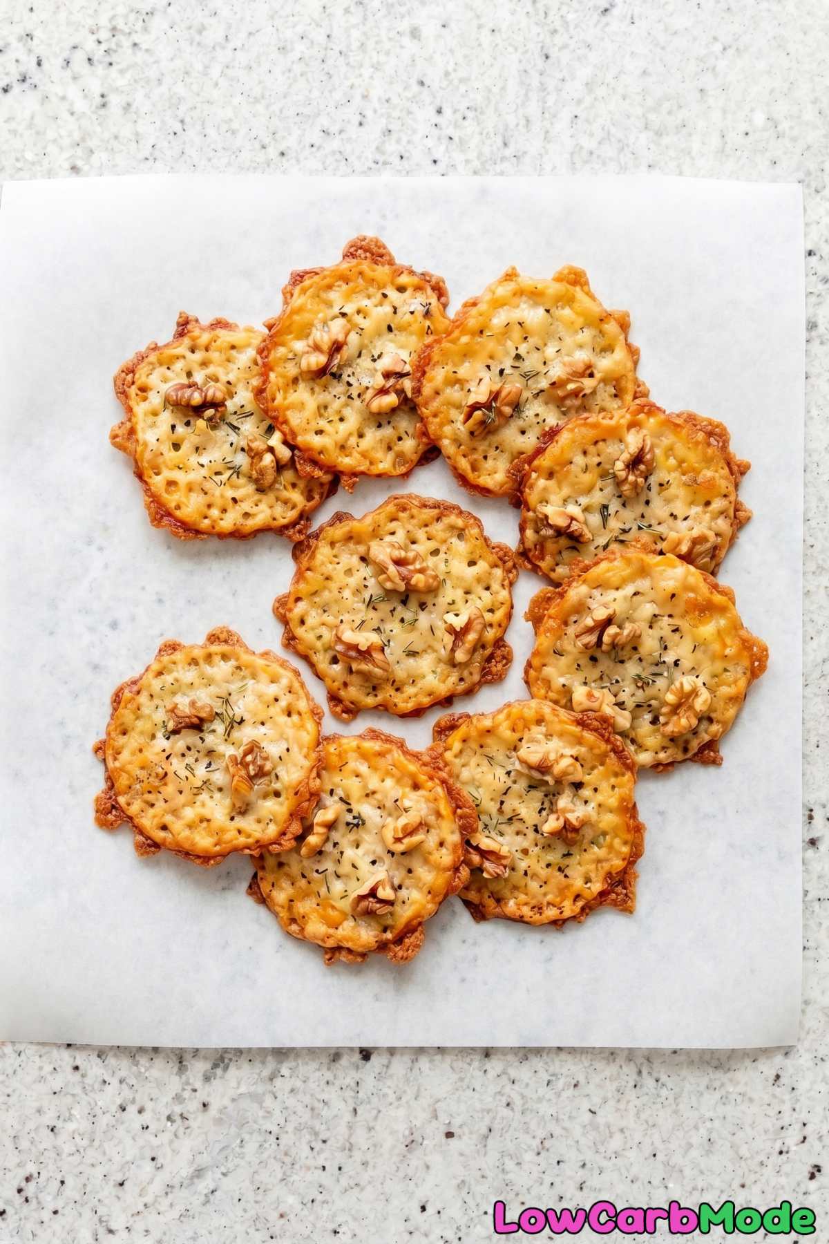 Savory keto crispy cheese walnut bites
