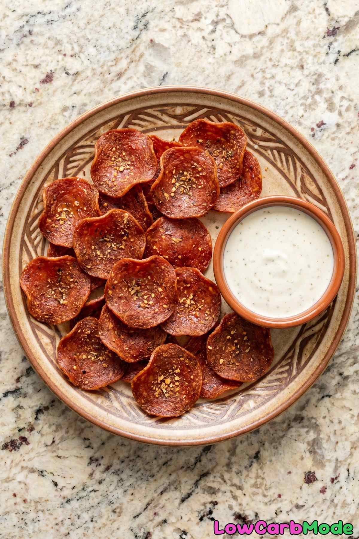 Satisfying crunchy keto pepperoni chips