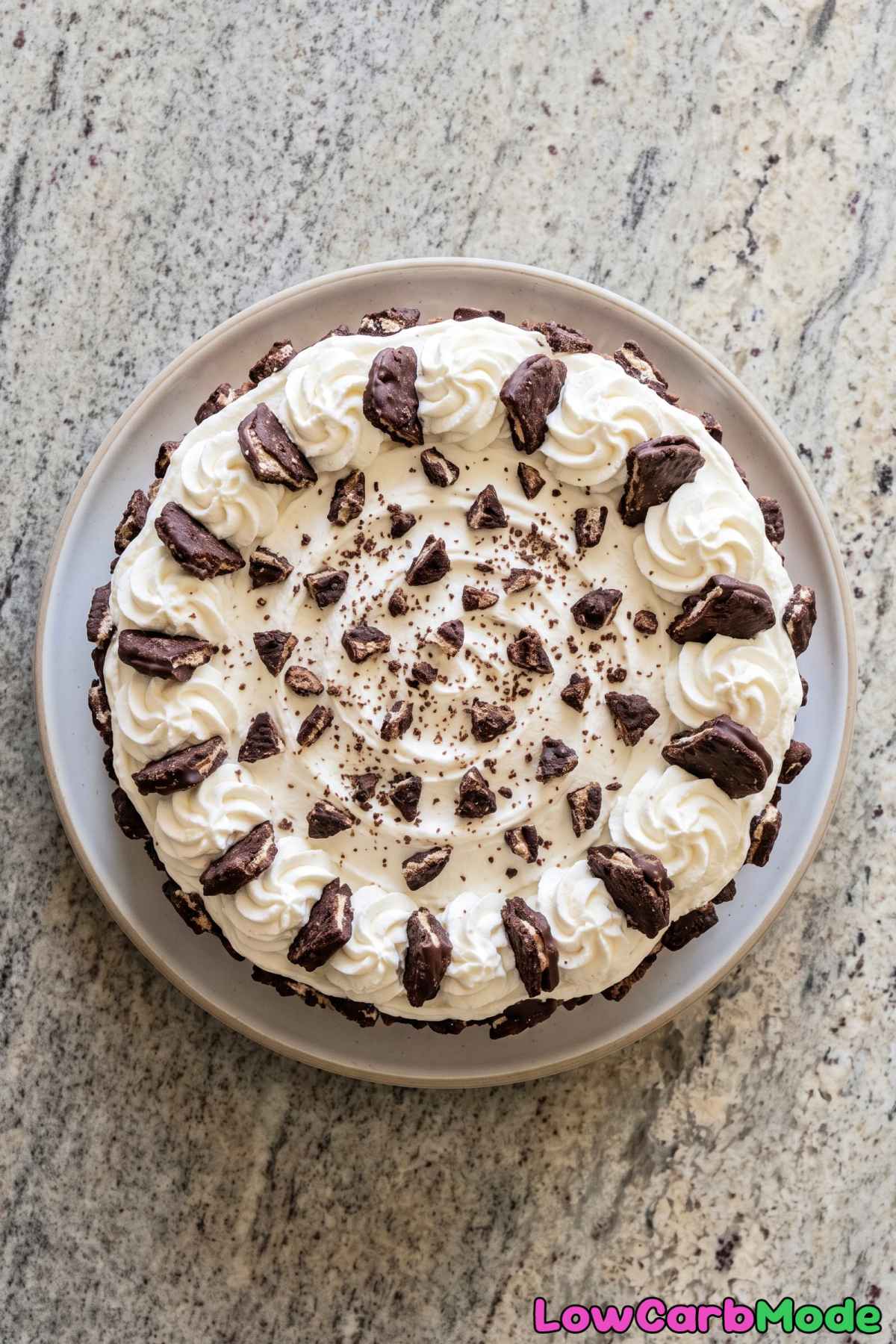 Chilled keto chocolate ice cream cake