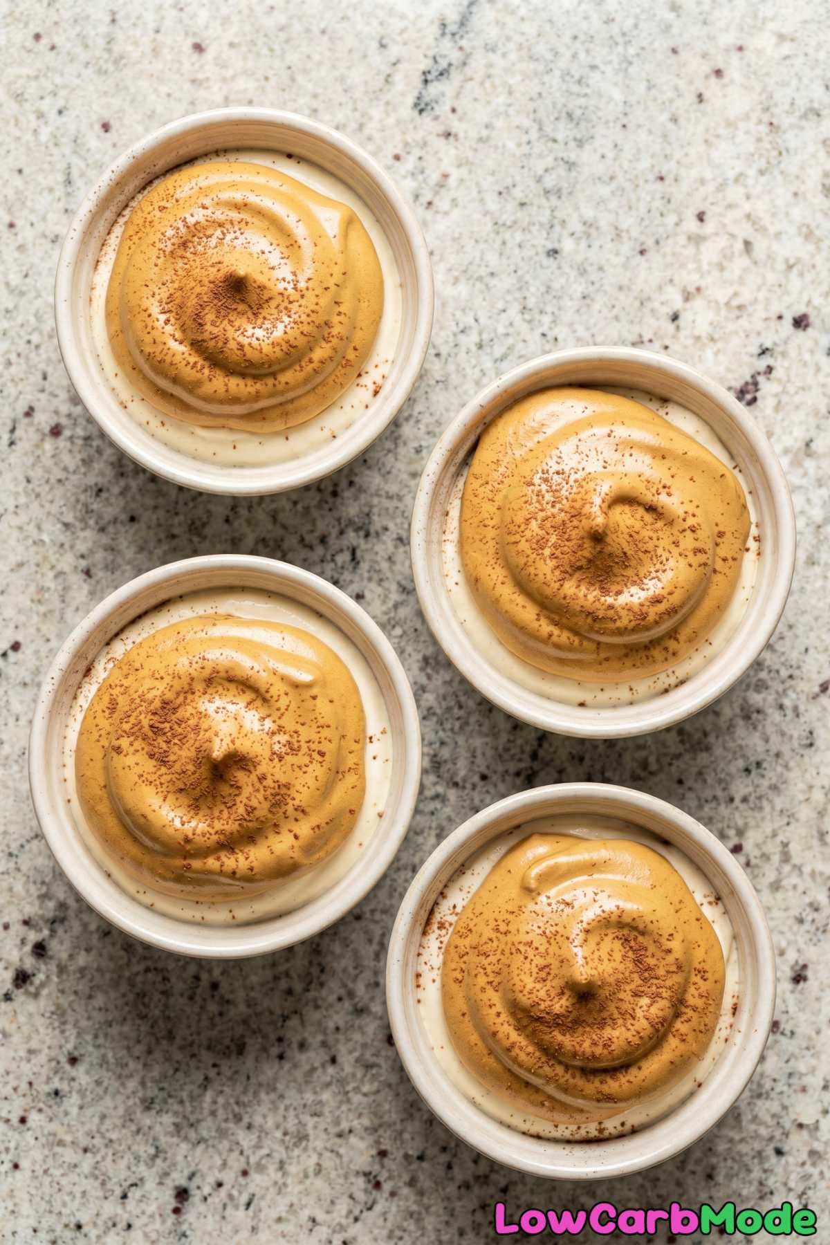 Creamy keto dalgona coffee cream cups