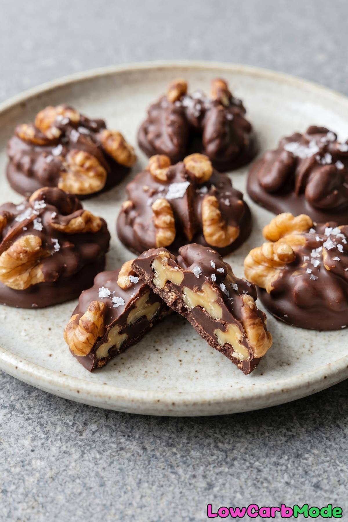 simple dark chocolate walnut clusters