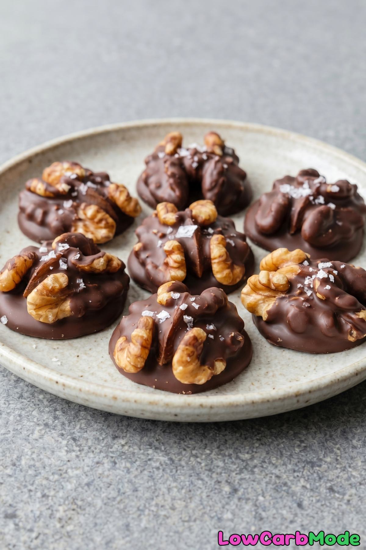 homemade keto walnut chocolate clusters