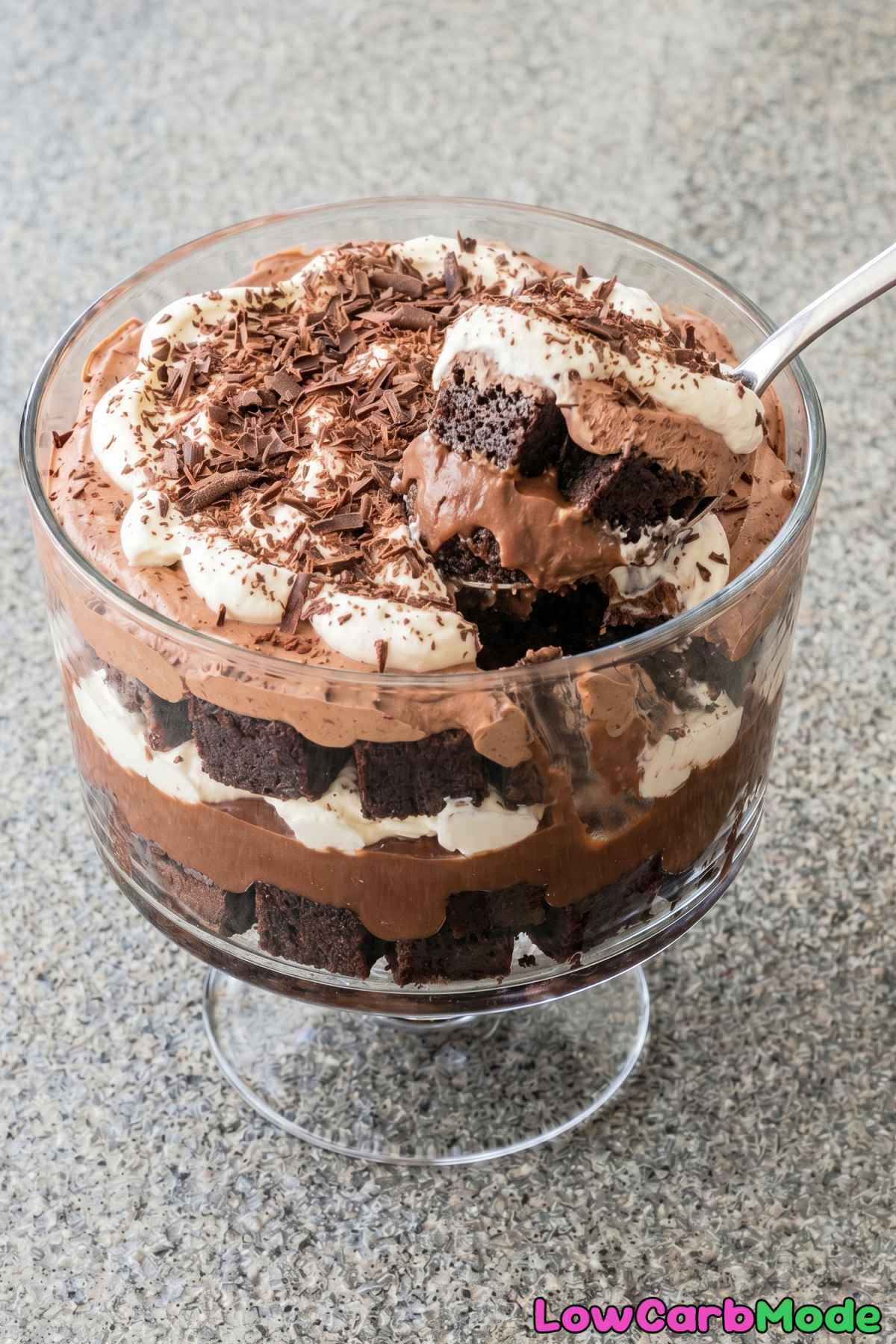 Indulgent keto death by chocolate trifle