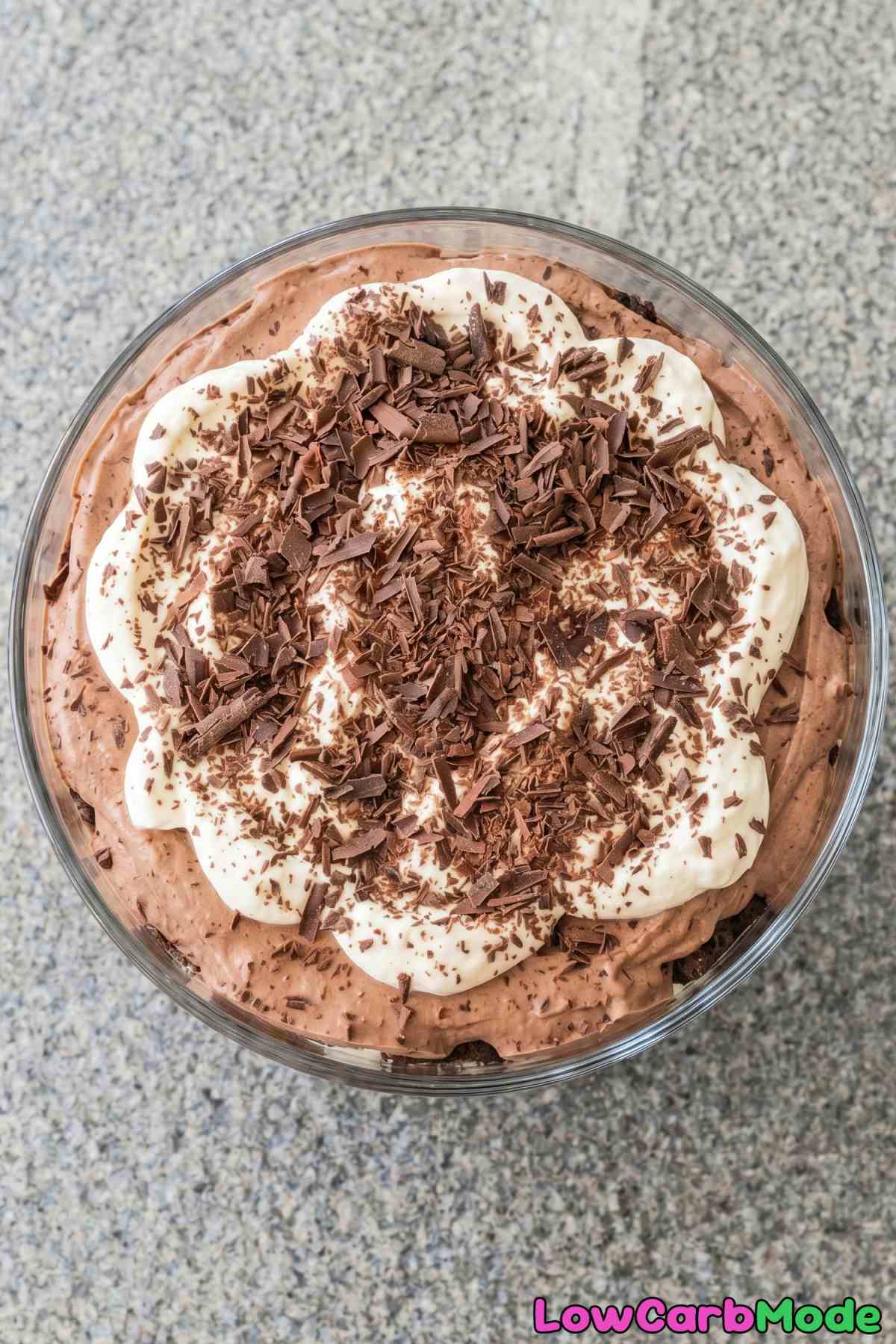 Velvety keto death by chocolate trifle