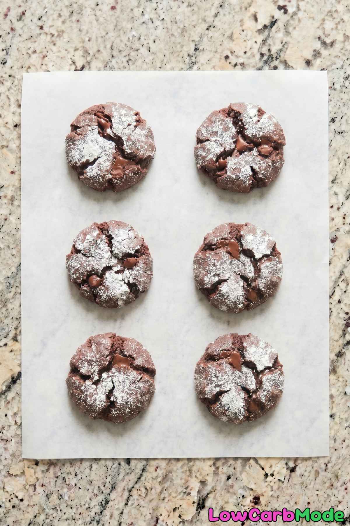 Easy keto double chocolate crinkle cookies