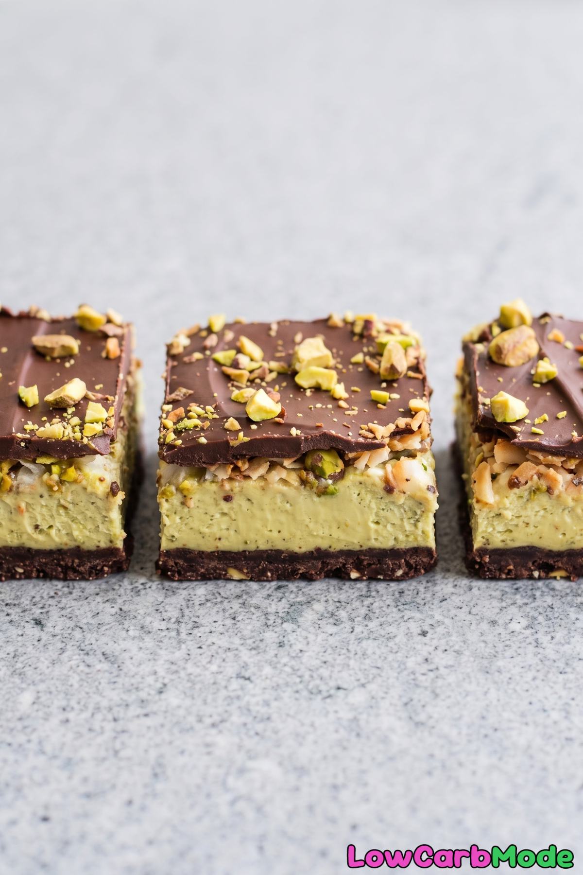 Tasty keto pistachio chocolate dessert