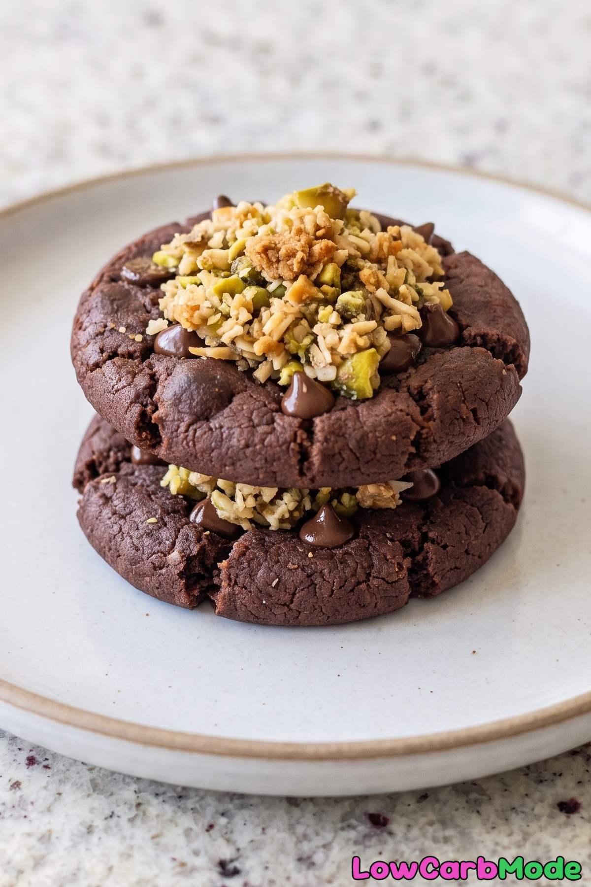 Gooey keto Dubai chocolate cookies