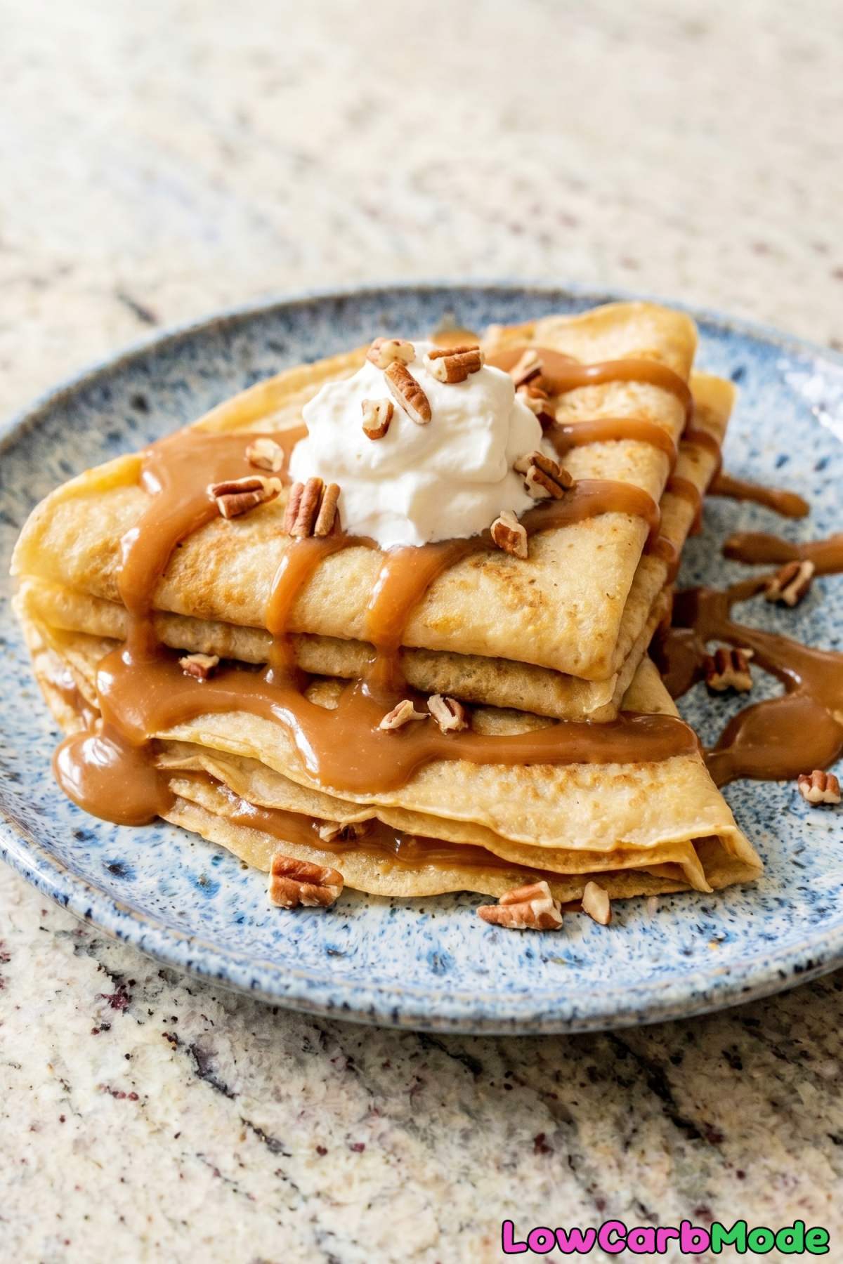 Indulgent keto dulce de leche crepes