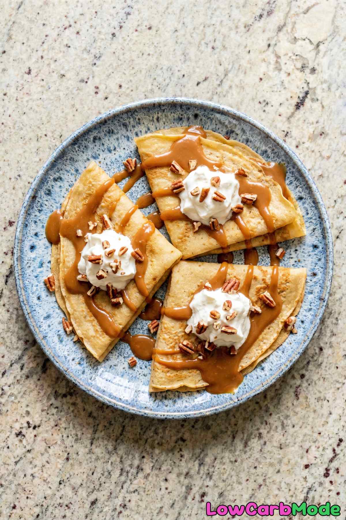 Luscious keto dulce de leche crepes