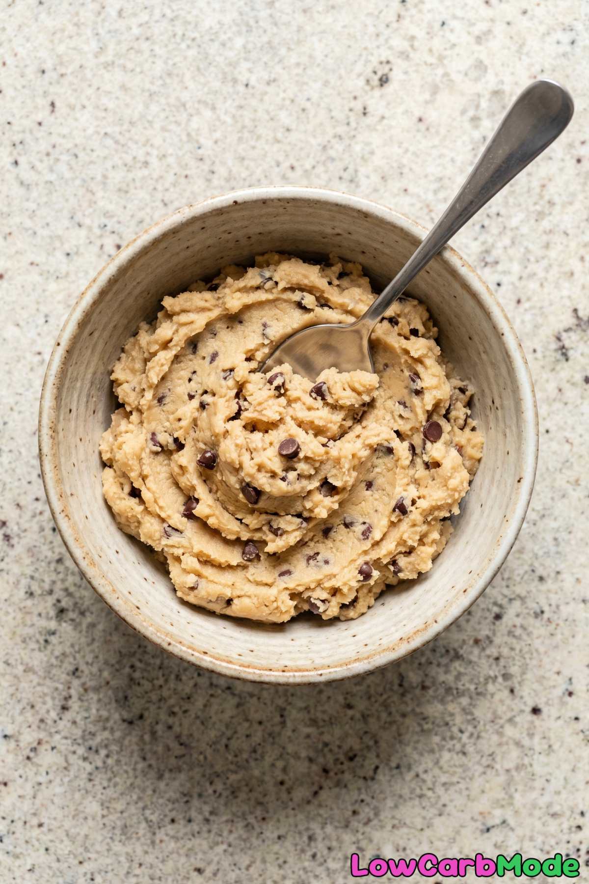 Decadent keto edible cookie dough closeup