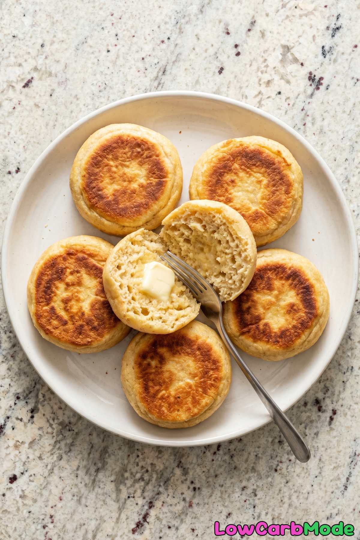easy low carb English muffins stacked