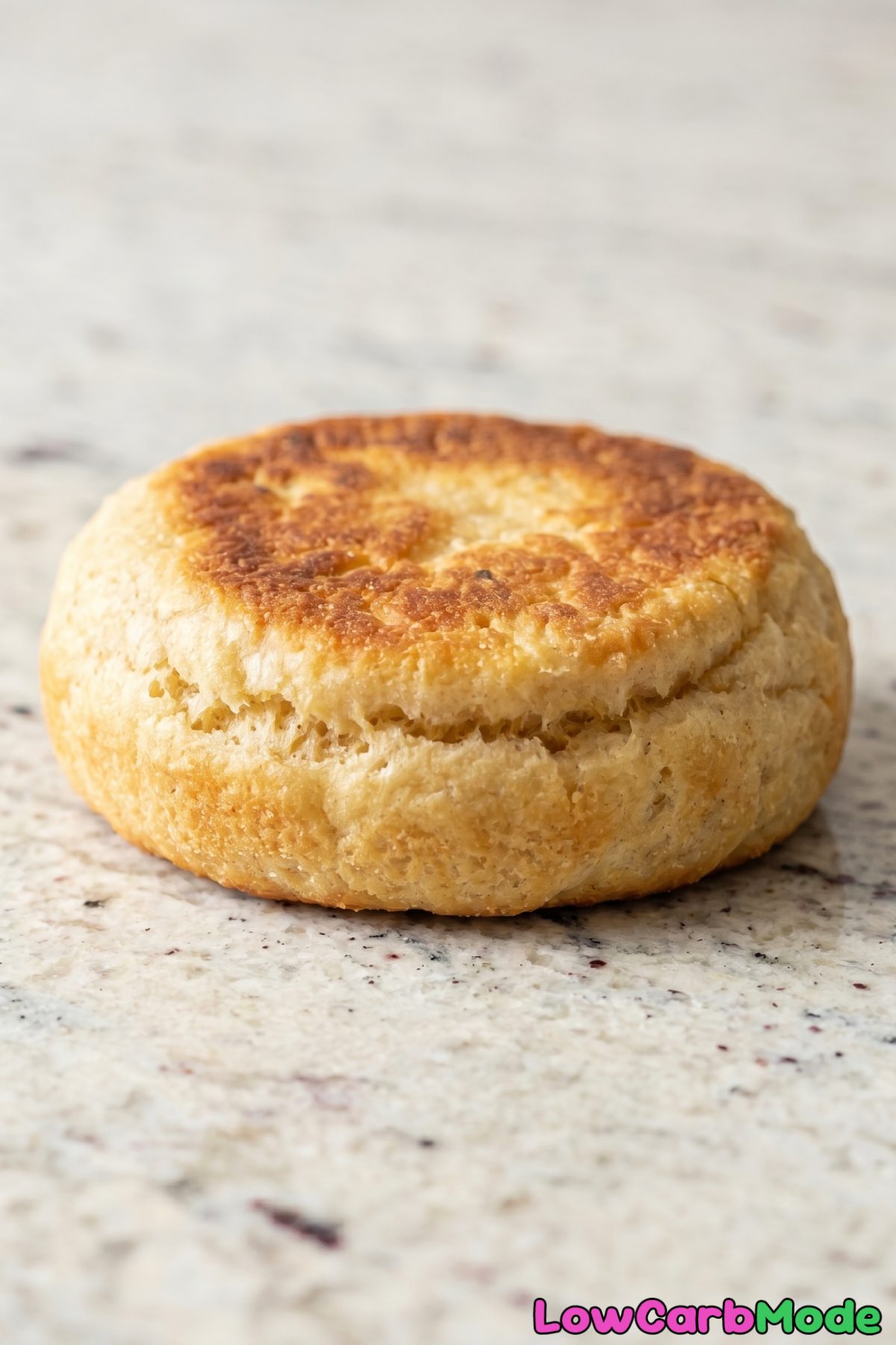 toasted keto English muffin with butter