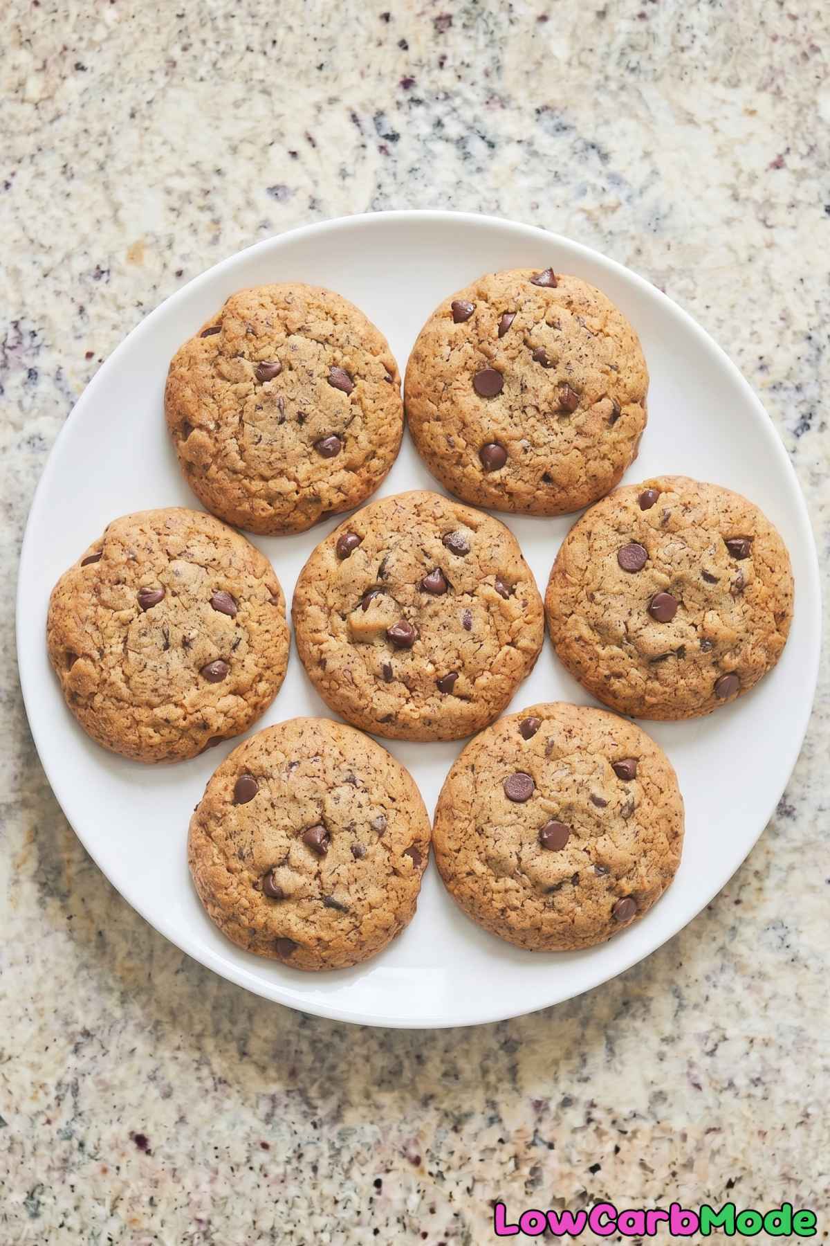 Chewy keto espresso chocolate chip cookies