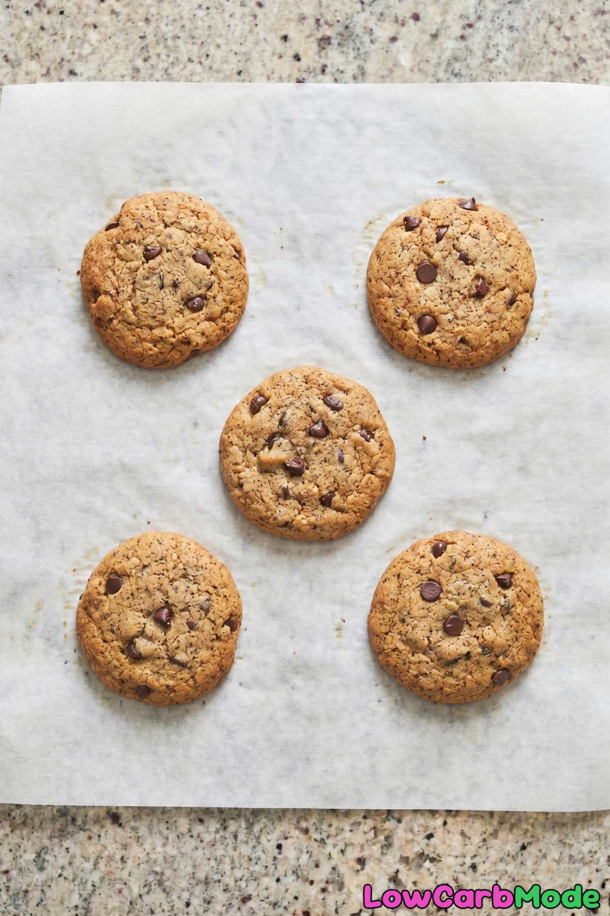 Fresh keto espresso chocolate chip cookies