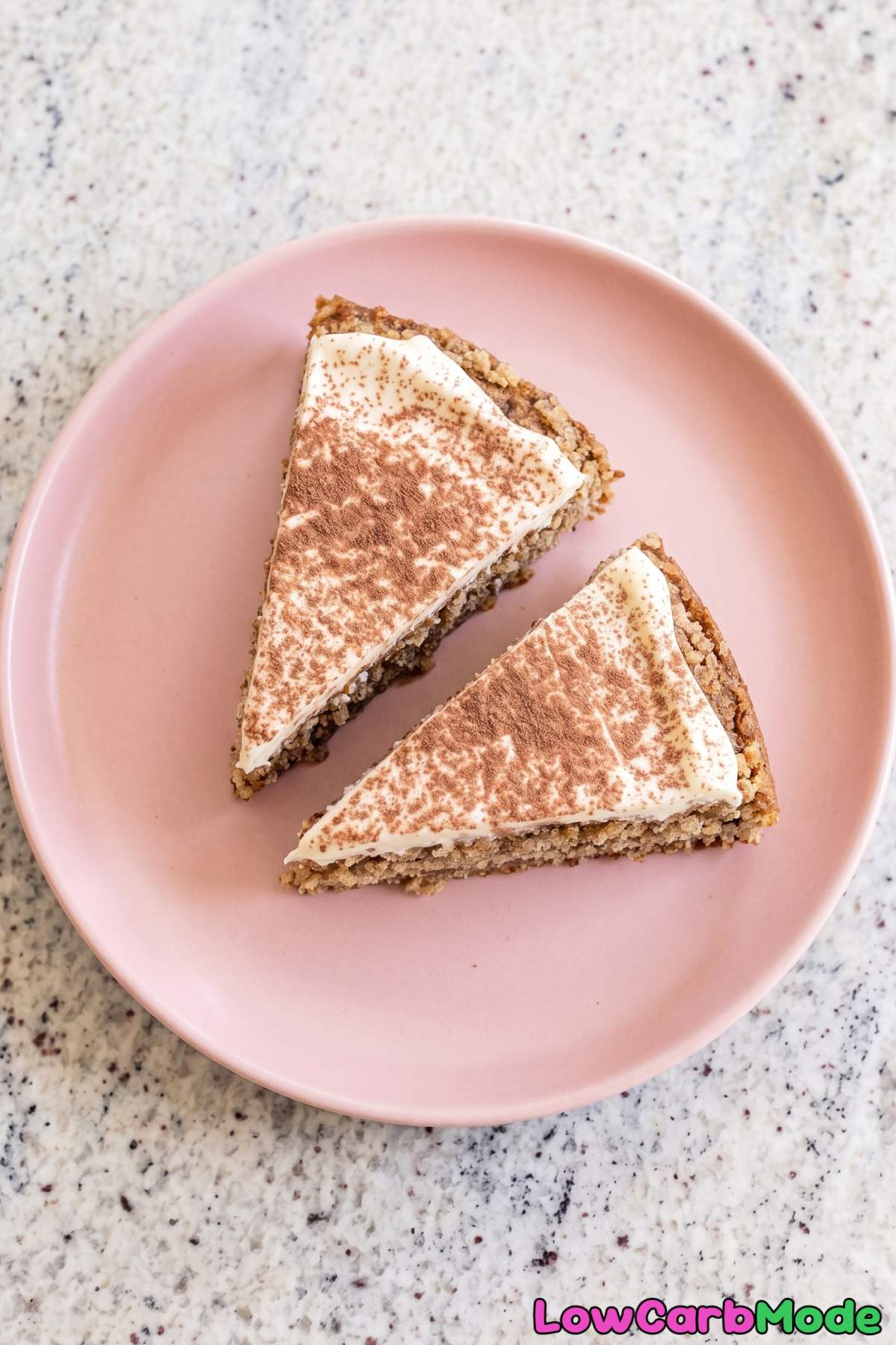 Sliced keto espresso yogurt cake