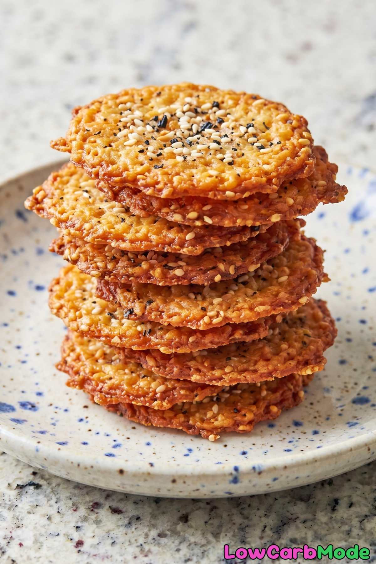 Crunchy keto everything bagel cheese crisps