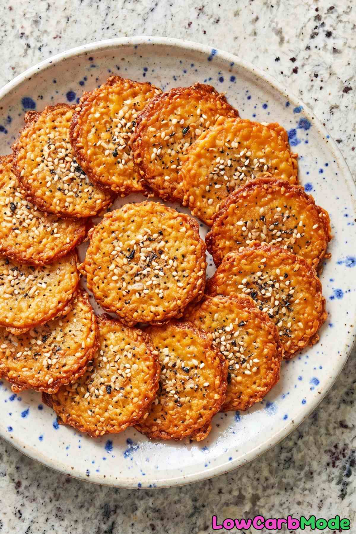 Flavorful keto everything bagel cheese crisps