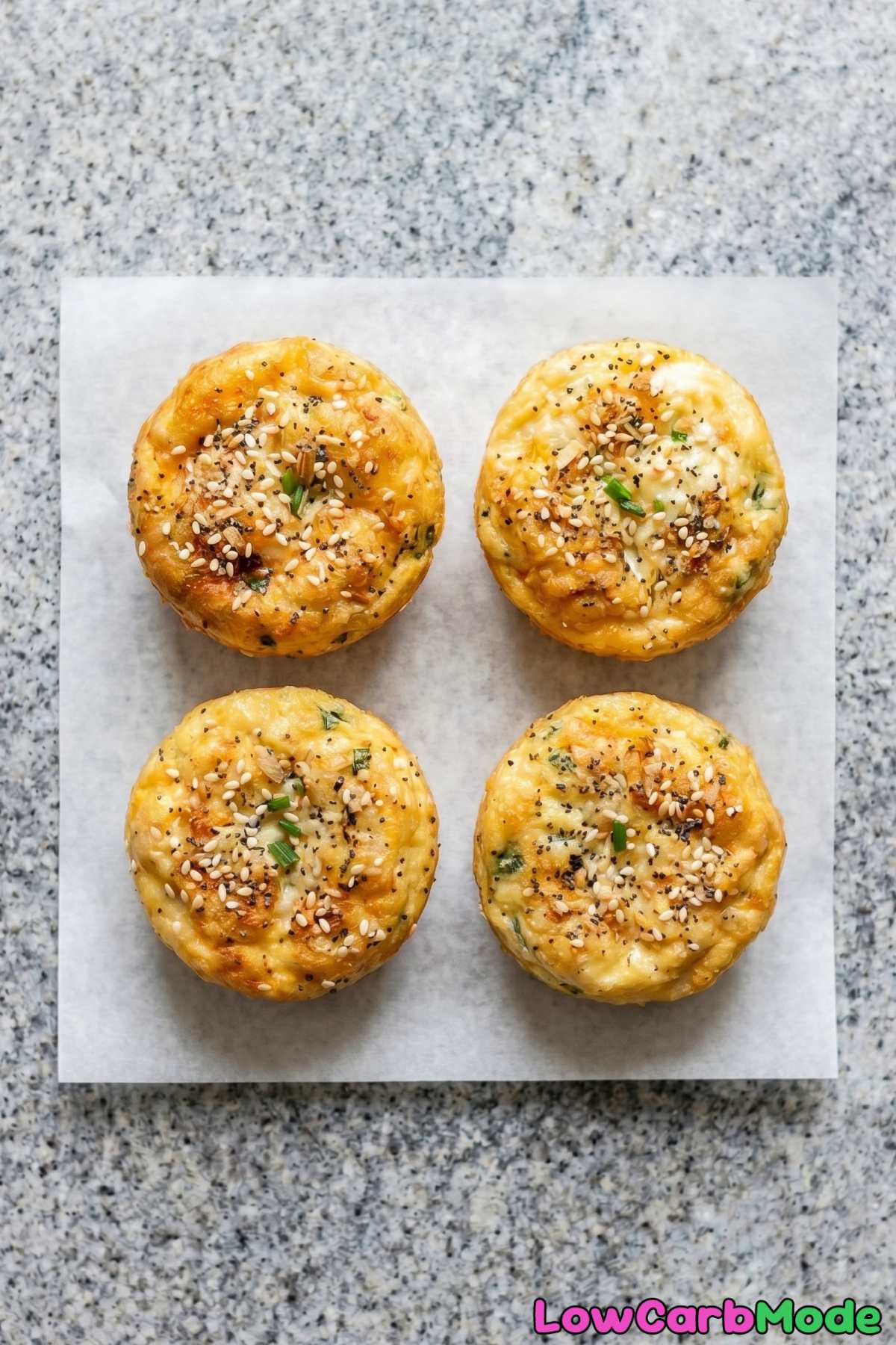 fluffy keto egg bites with everything topping