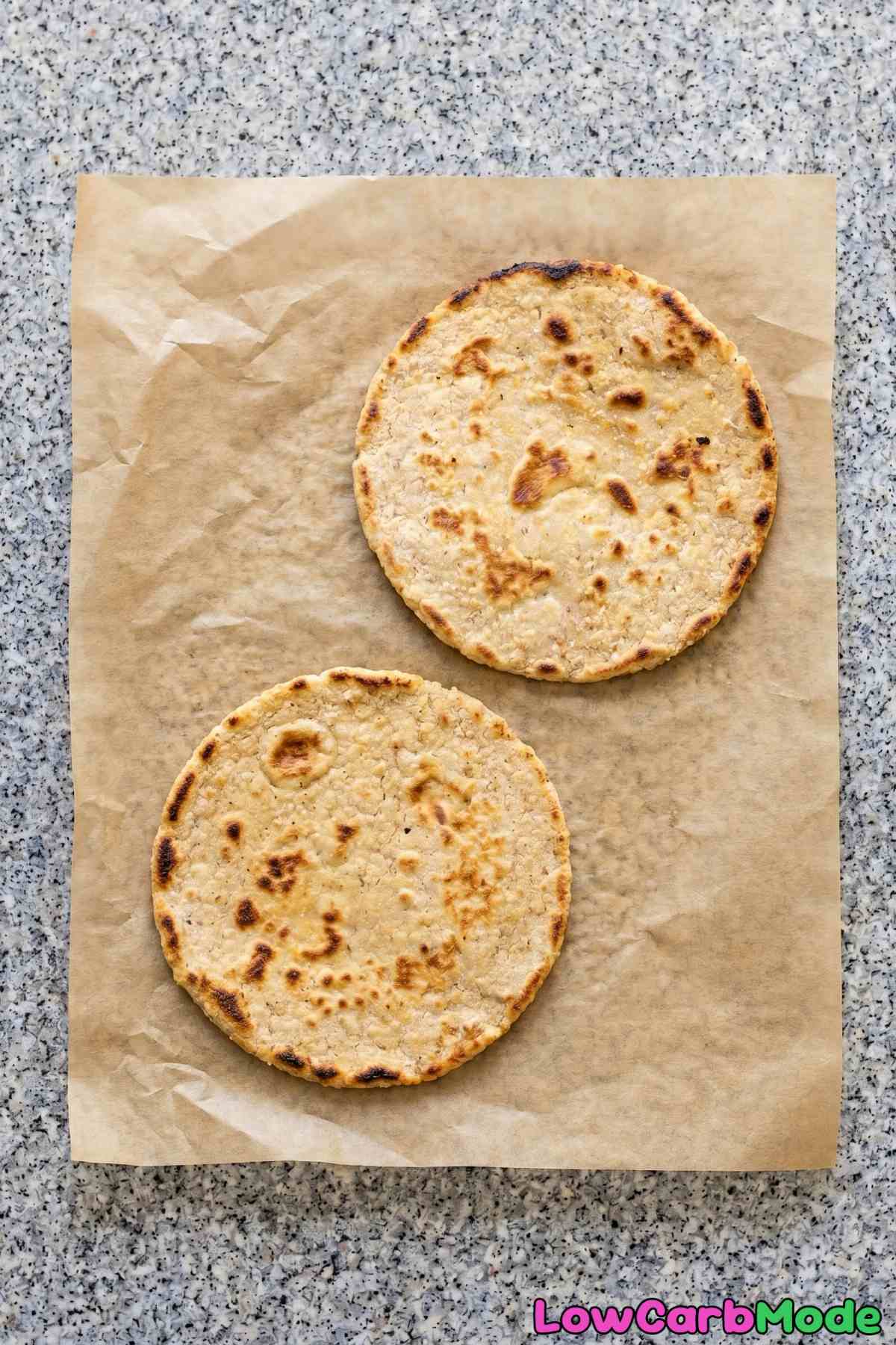 warm low carb flatbread slices