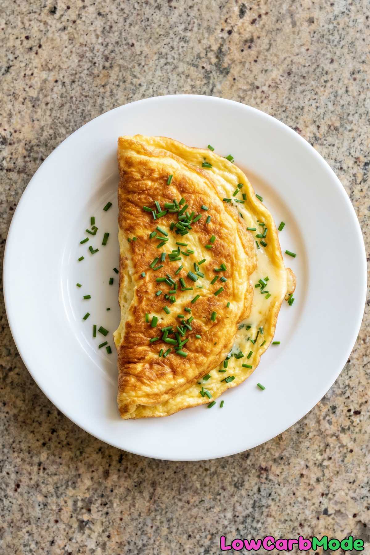 Warm fluffy keto souffle omelette served