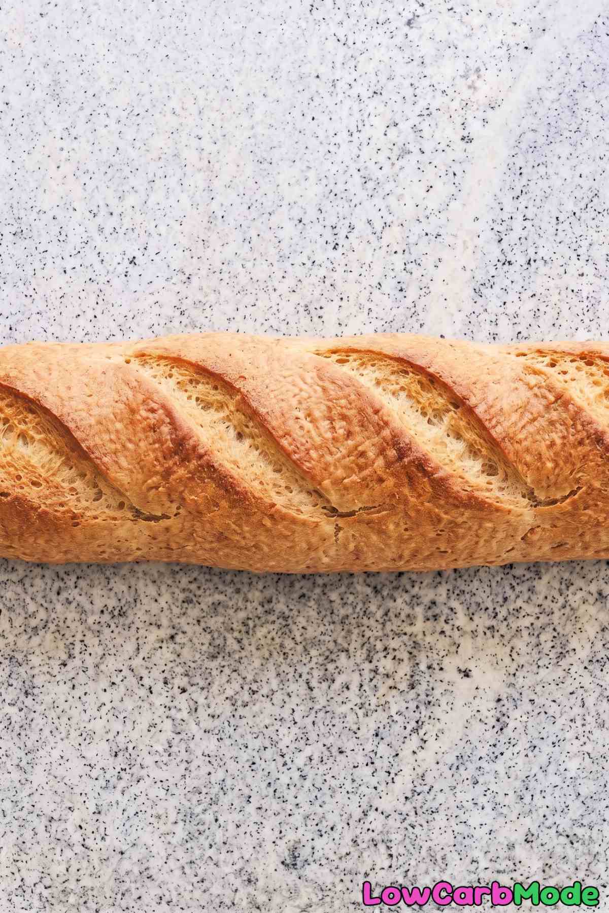 Crisp keto French baguettes