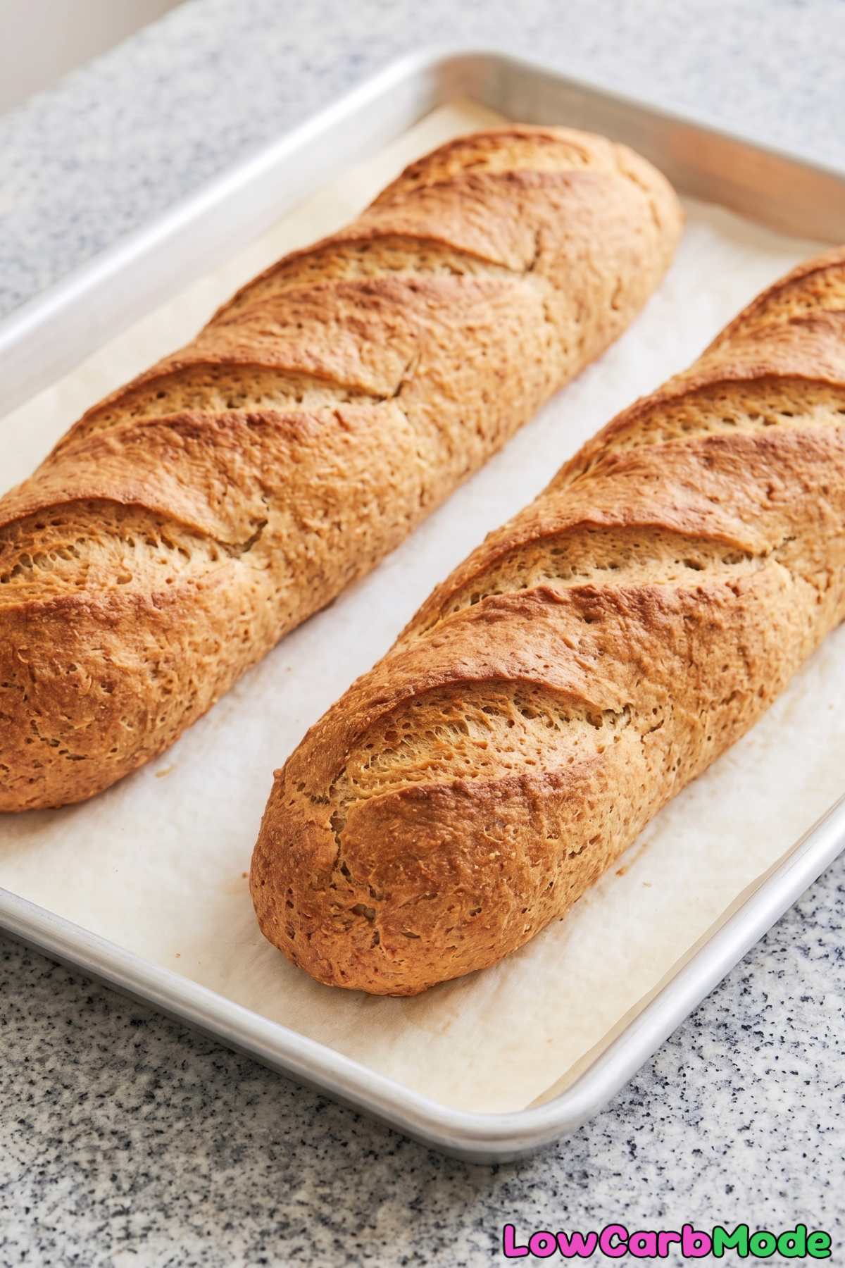 Soft low carb French baguettes