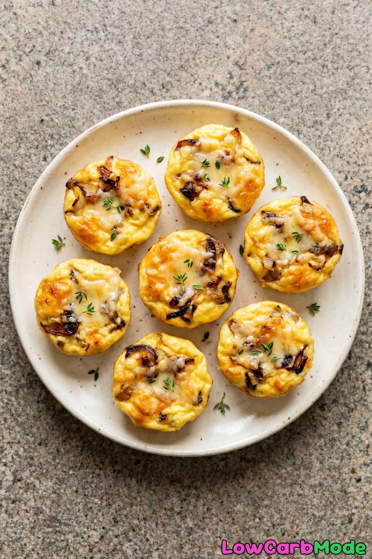 Golden keto egg bites with onion